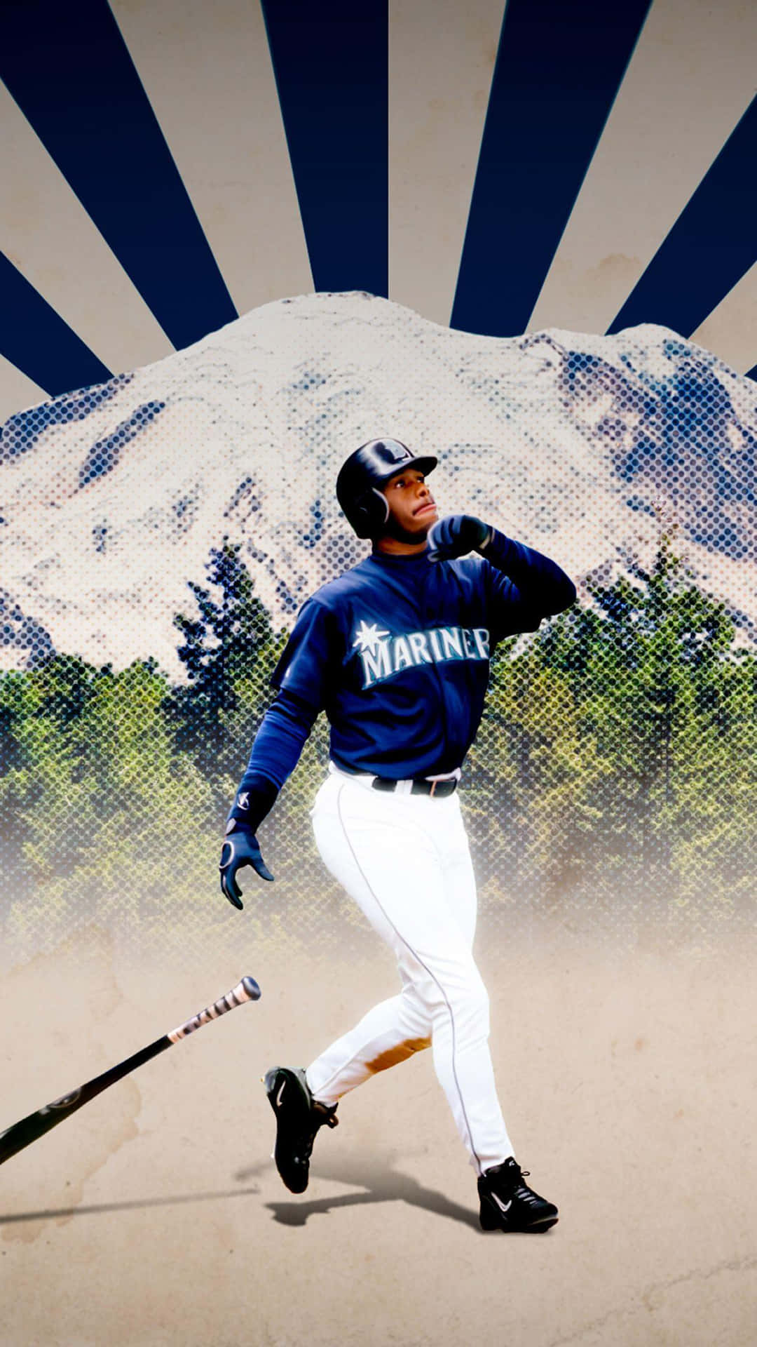 Ken Griffey Jr. Hitting A Home Run At The Kingdome Background