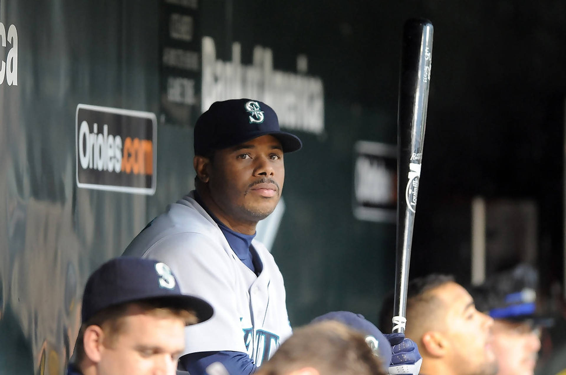 Ken Griffey Jr In Dugout Background