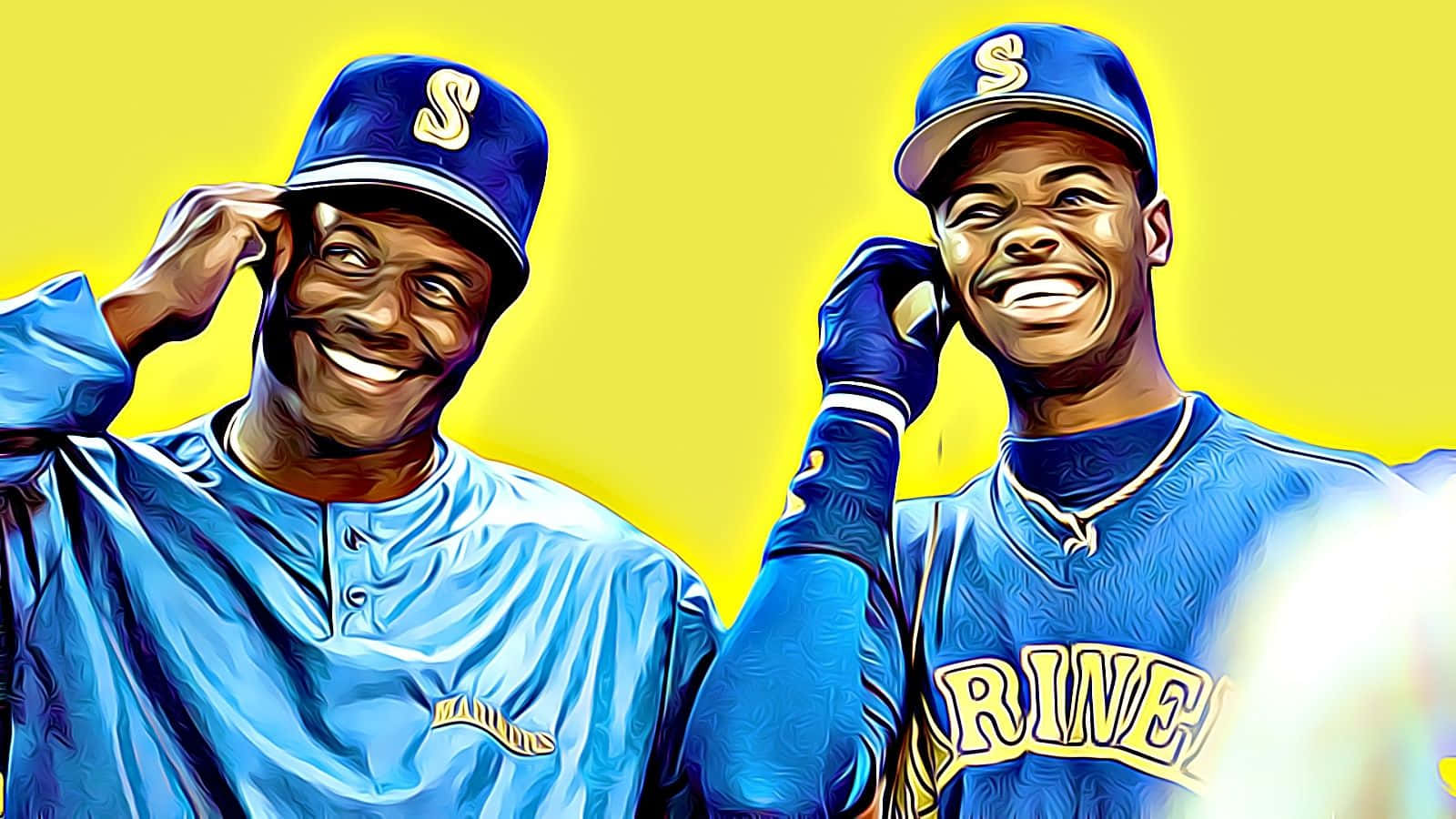 Ken Griffey Jr. Makes A Catch On The Outfield Background