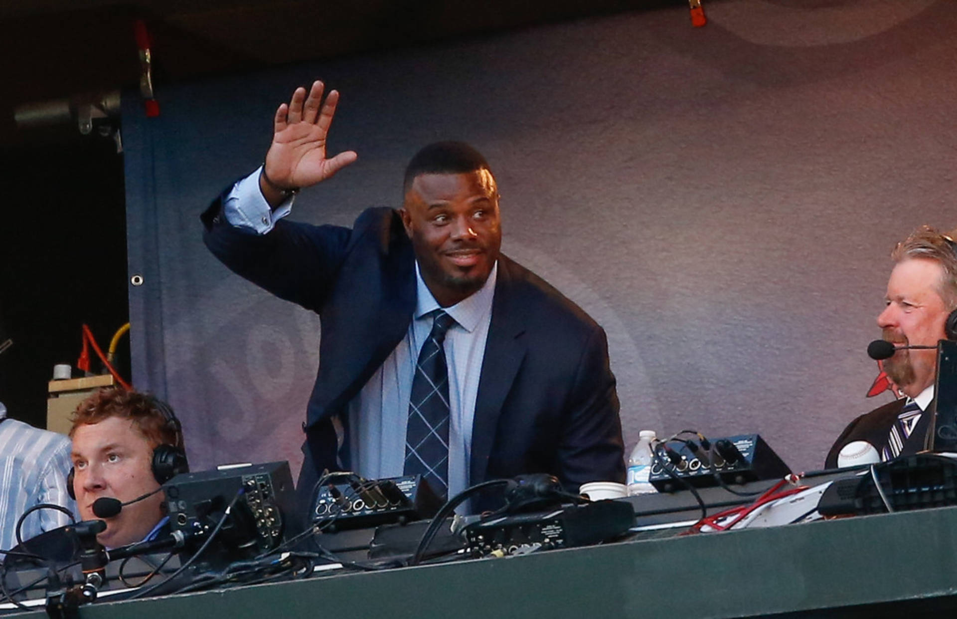 Ken Griffey Jr On Broadcast Booth Background