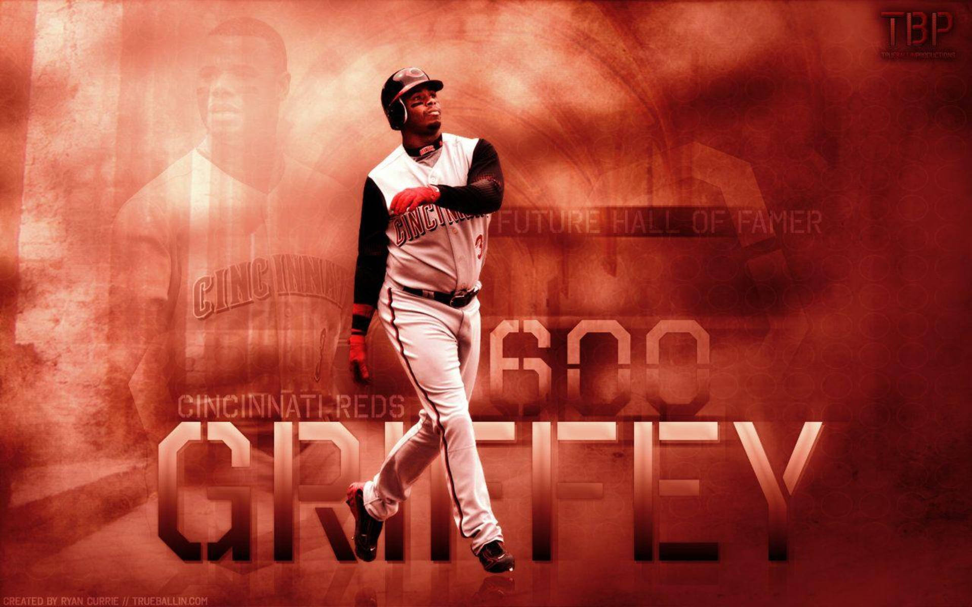 Ken Griffey Jr. Red-themed Poster Background