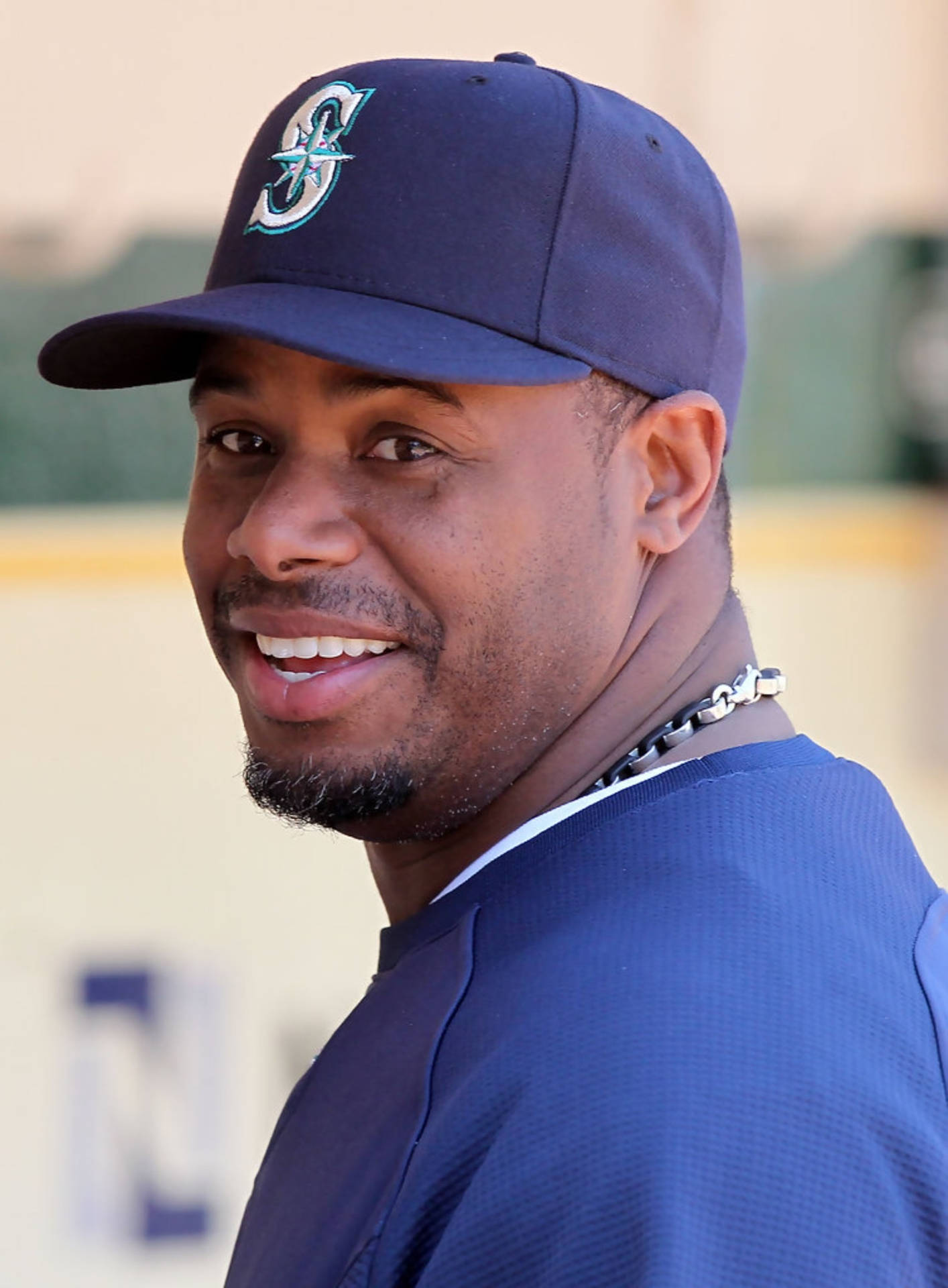 Ken Griffey Jr Smiling At Camera Background