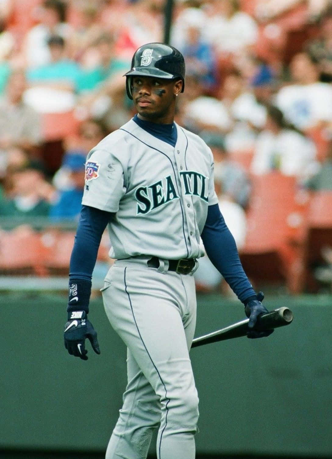 Ken Griffey With Black Baseball Bat Background
