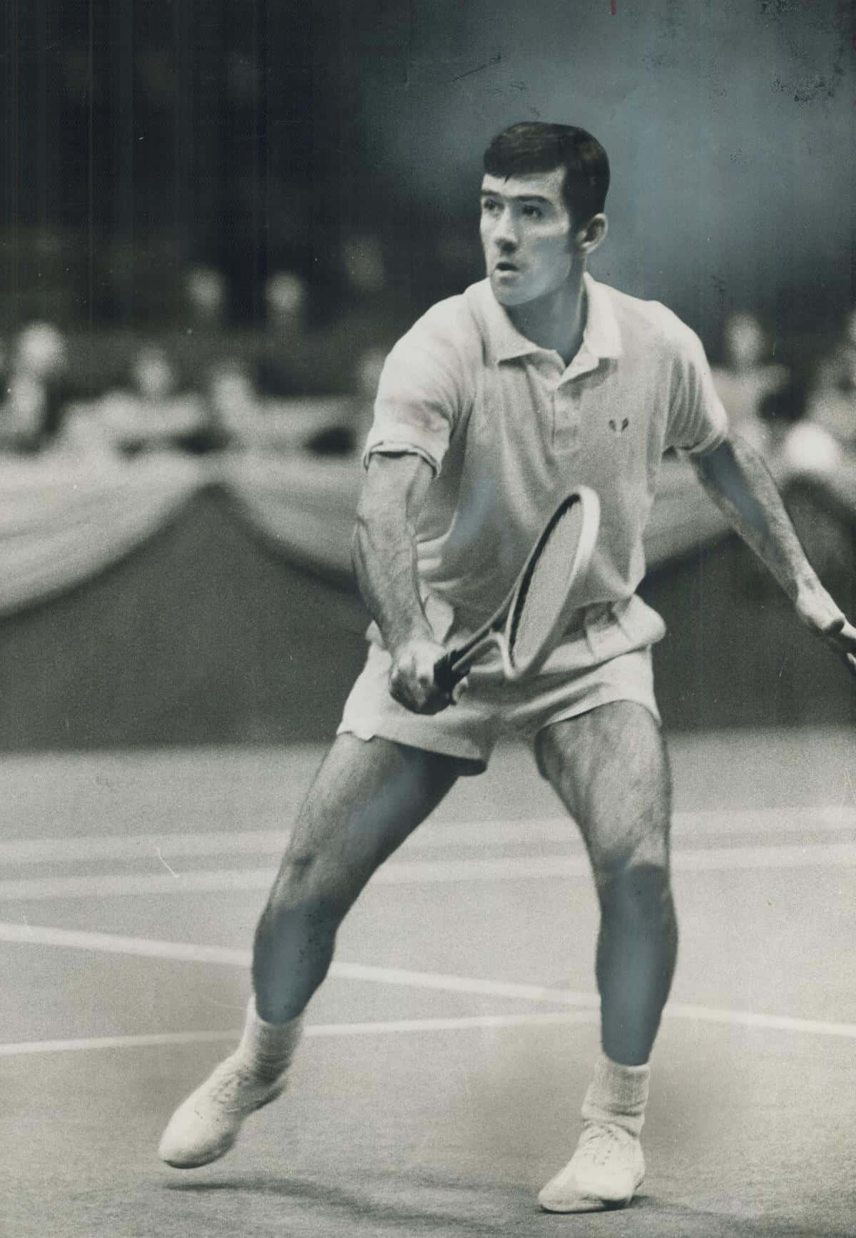 Ken Rosewall Black And White Game Photography Background