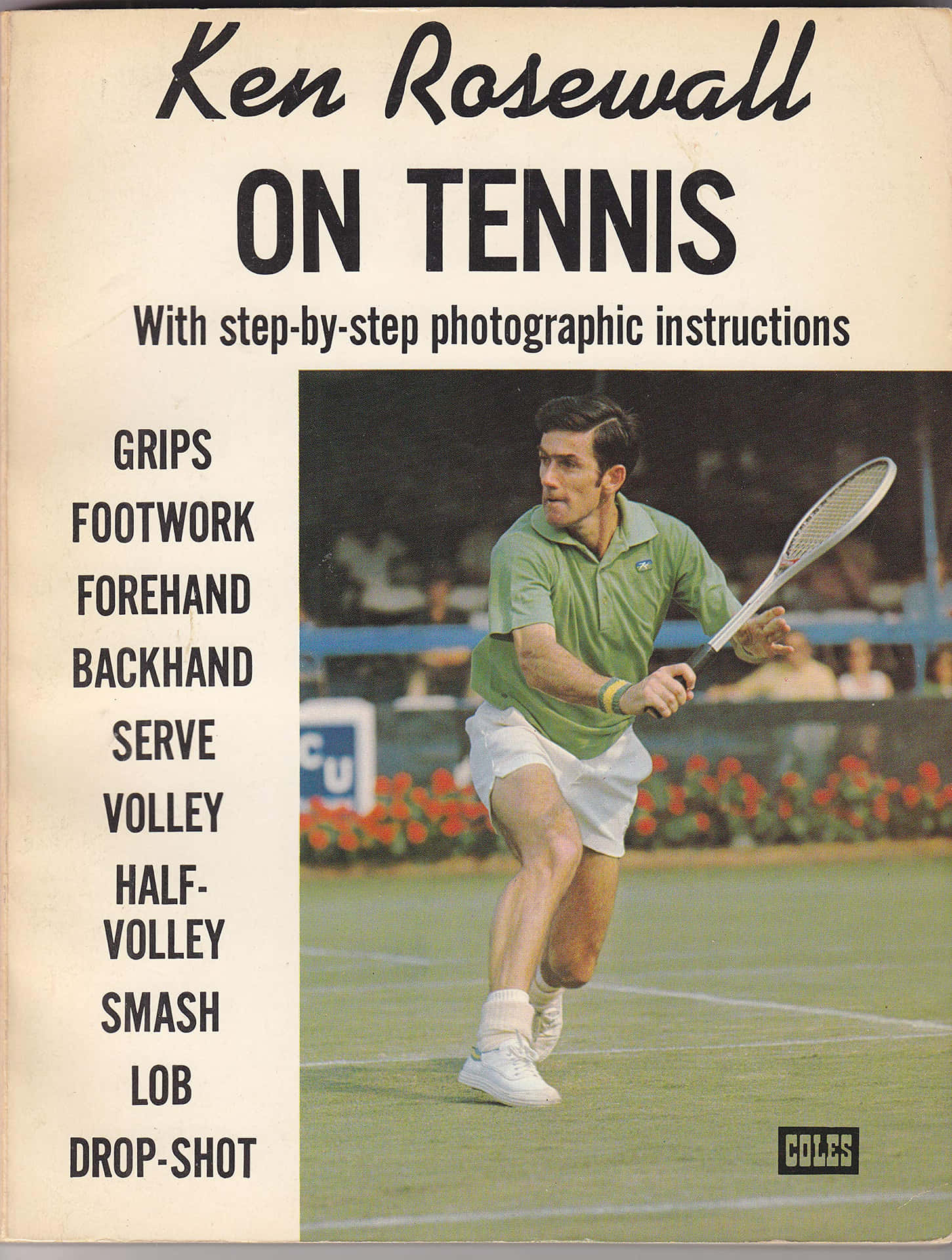 Ken Rosewall On Tennis Players Manual Book Background