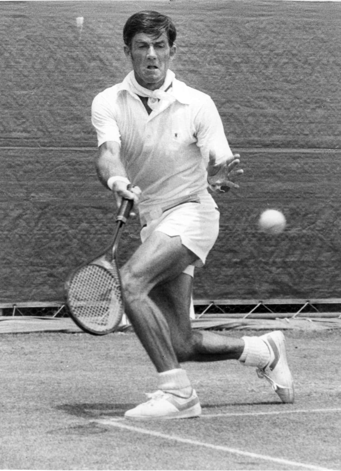 Ken Rosewall Tennis Player Black And White Photography Background