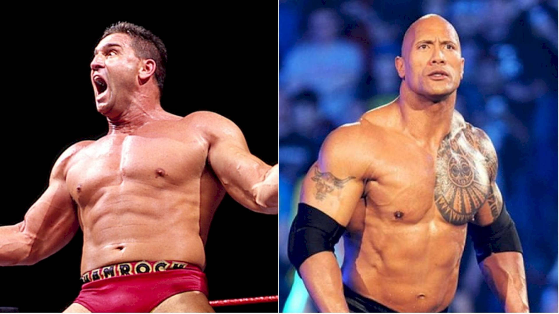 Ken Shamrock And Dwayne Johnson Background