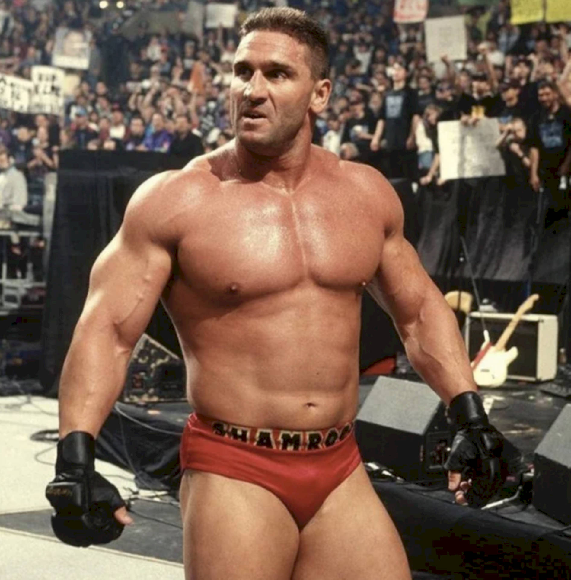 Ken Shamrock Applauded By Fans Background