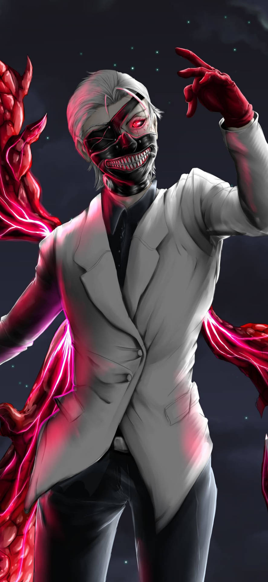 Ken White Tux Tokyo Ghoul Iphone Background Background
