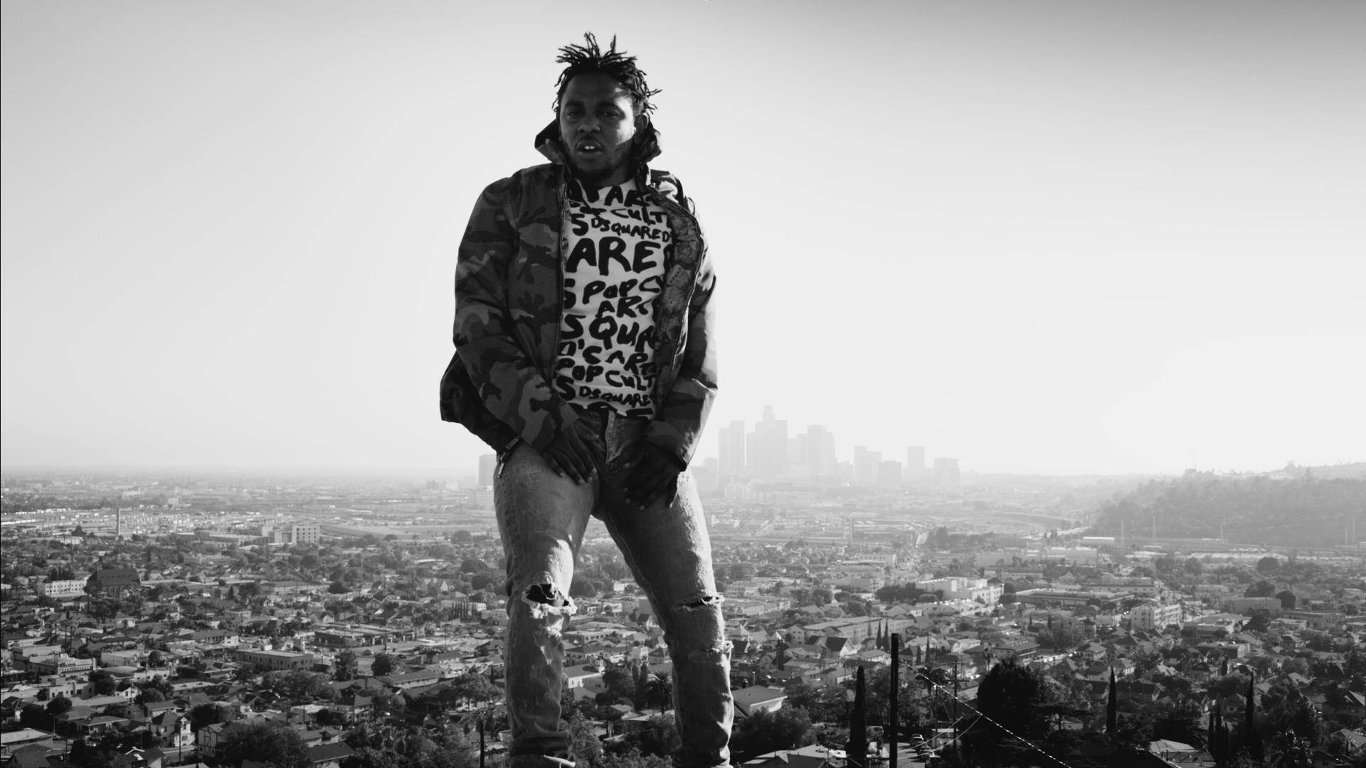 Kendrick Lamar In City Landscape Background