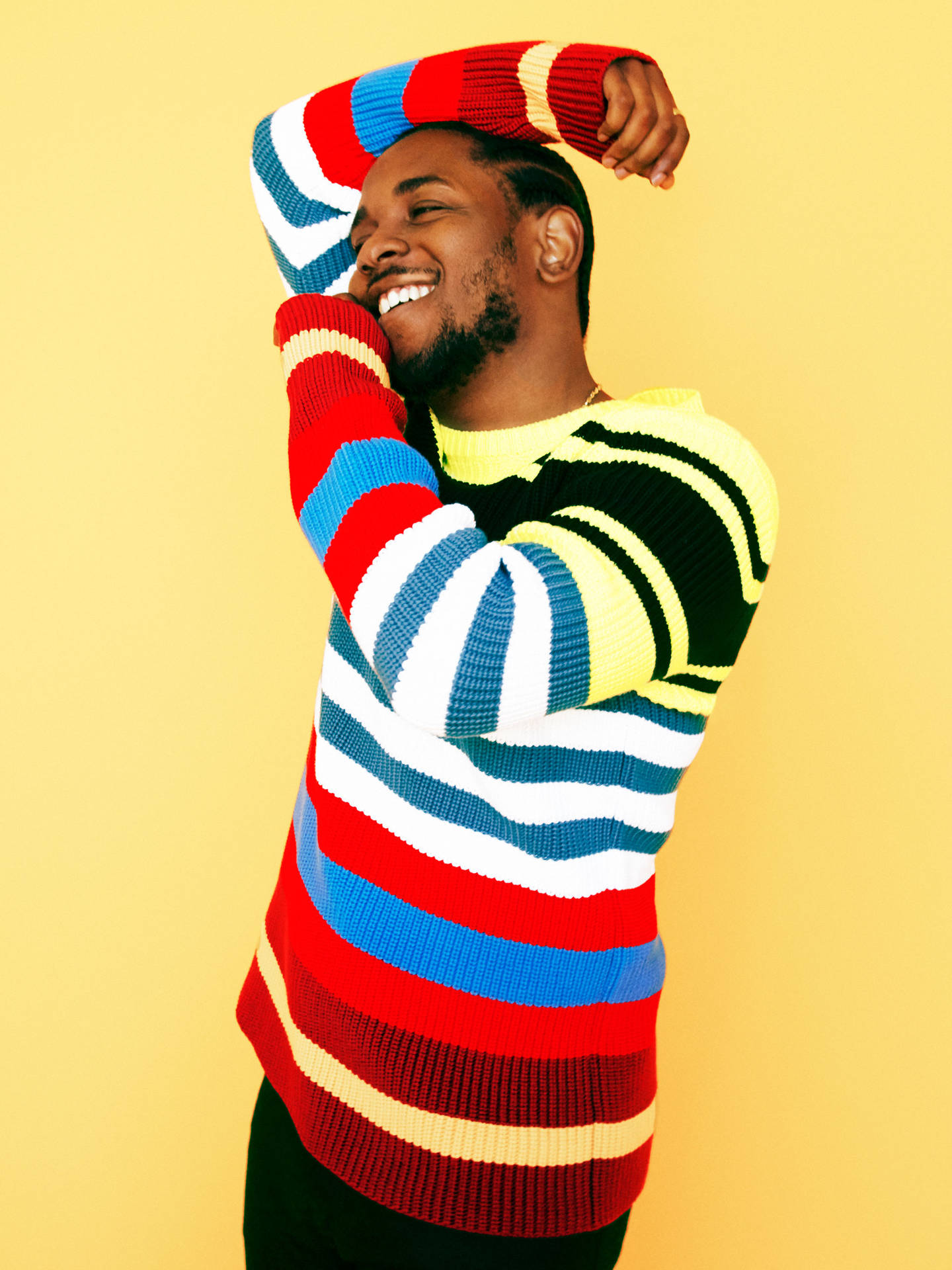 Kendrick Lamar In Colorful Sweatshirt