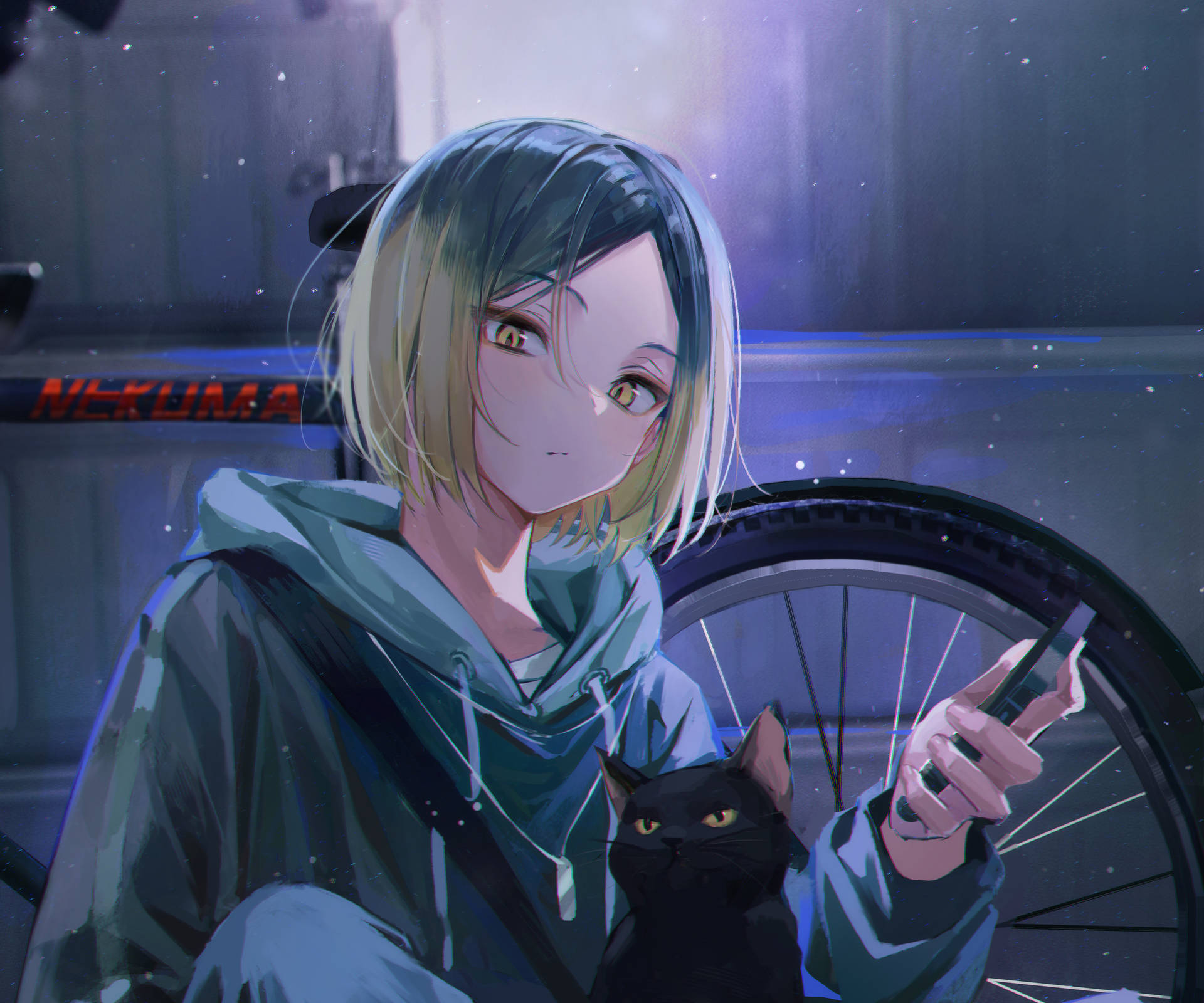 Kenma With His Bicycle