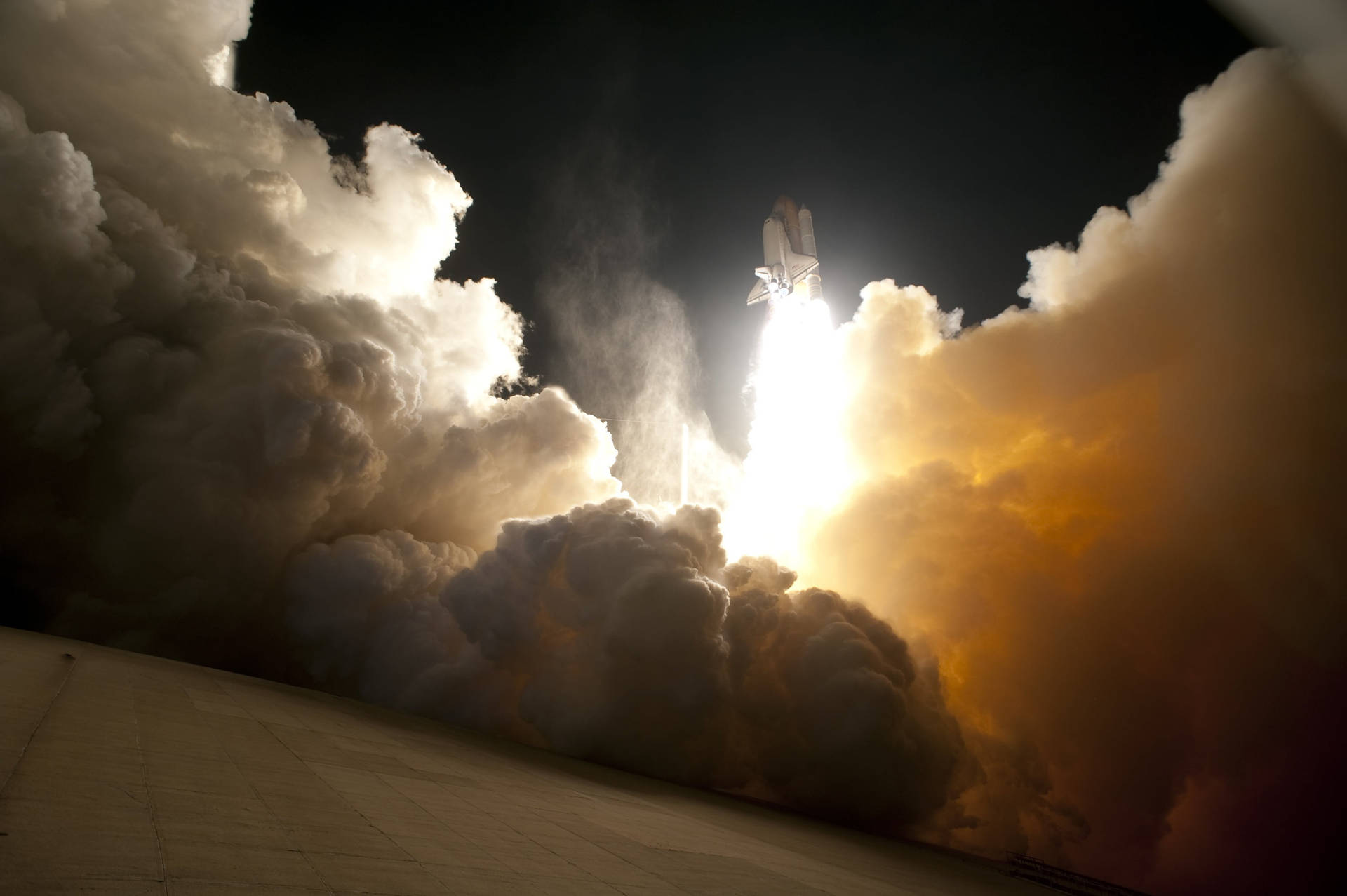 Kennedy Space Center Thick Smoke