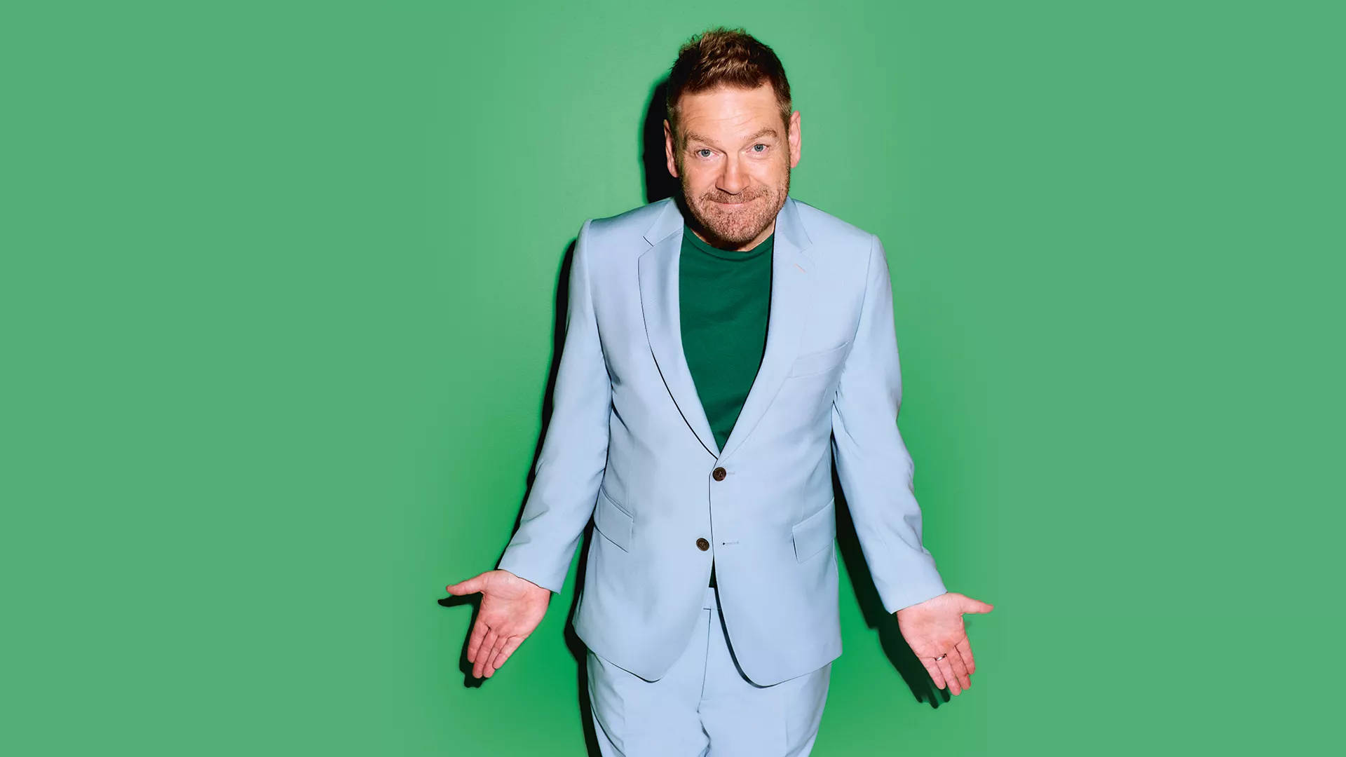 Kenneth Branagh In Green Background