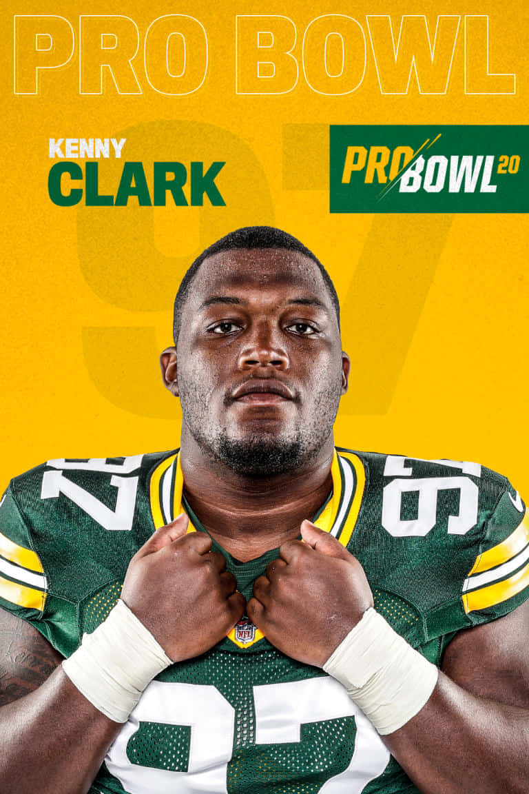 Kenny Clark Pro Bowl 2020 Green Bay Packers Poster Background
