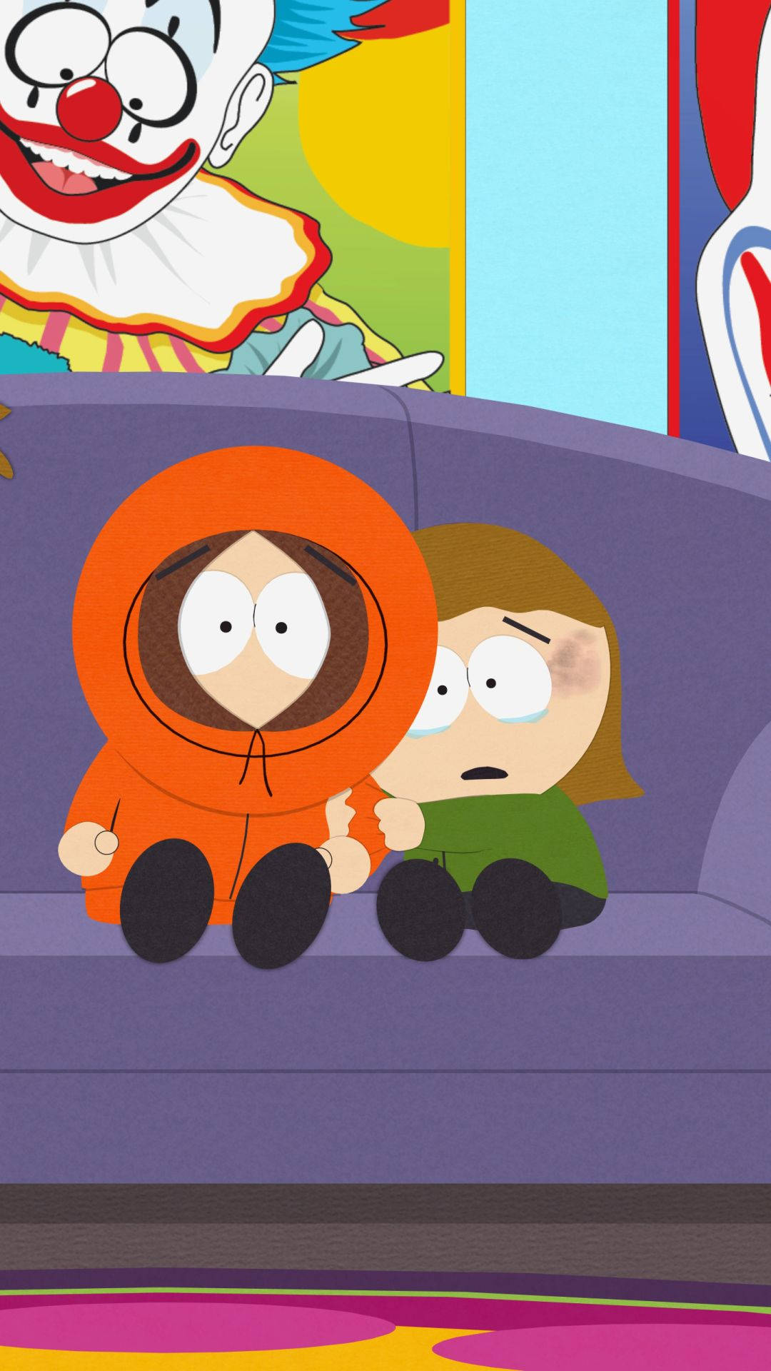 Kenny Mccormick And A Clown Background