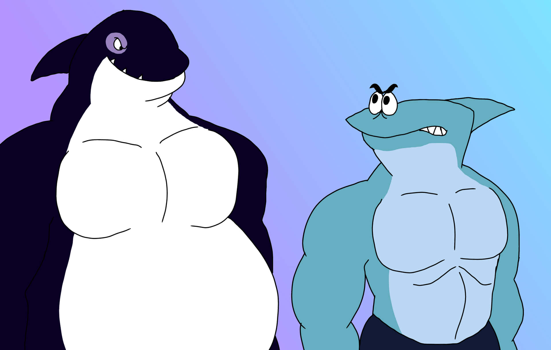 Kenny The Shark Muscular Fish Background