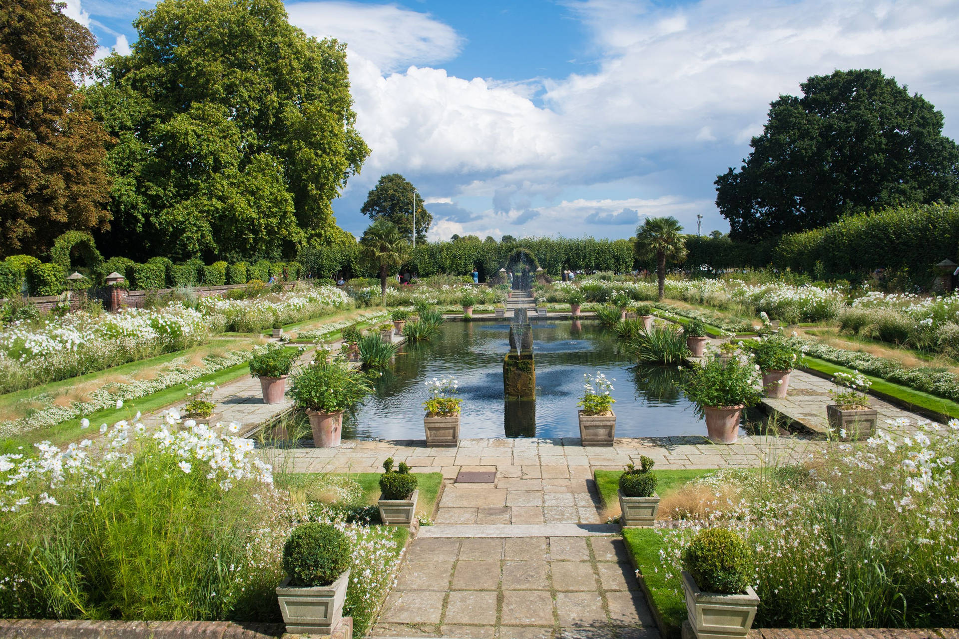 Kensington Palace Garden Blue Sky Background