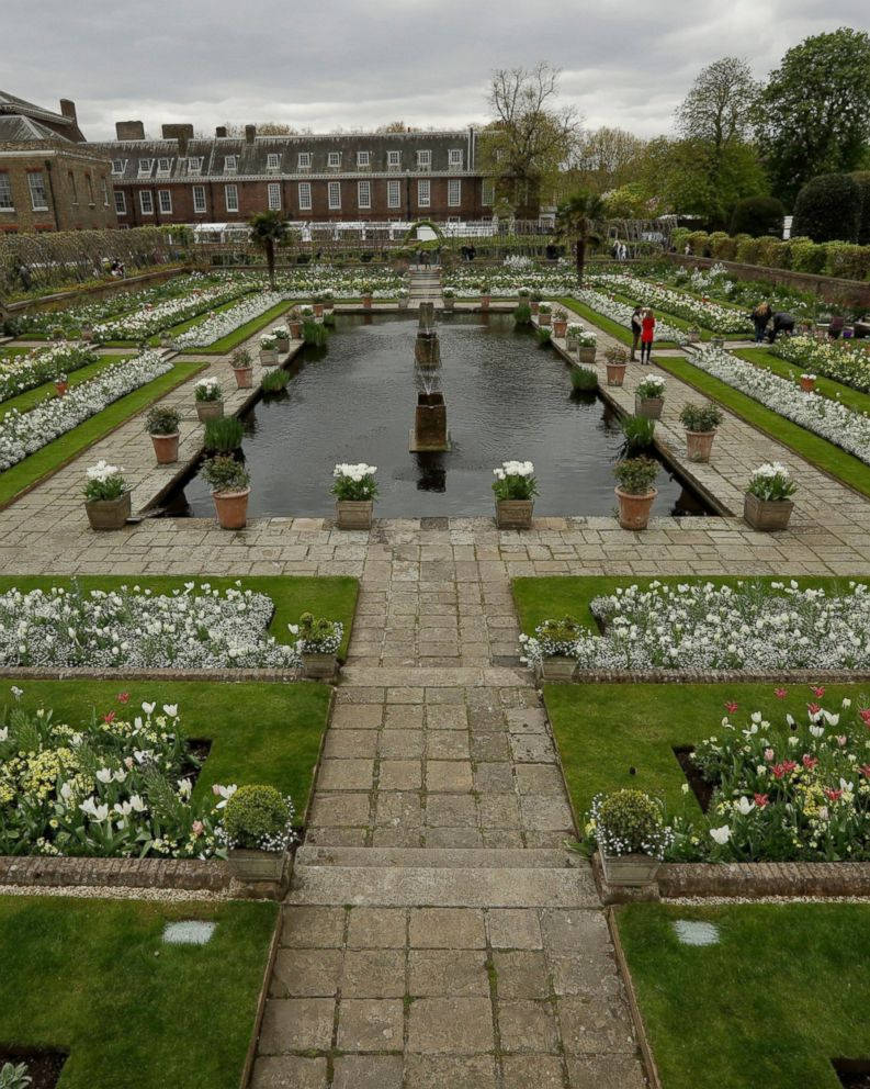 Kensington Palace Garden Gloomy Day Background