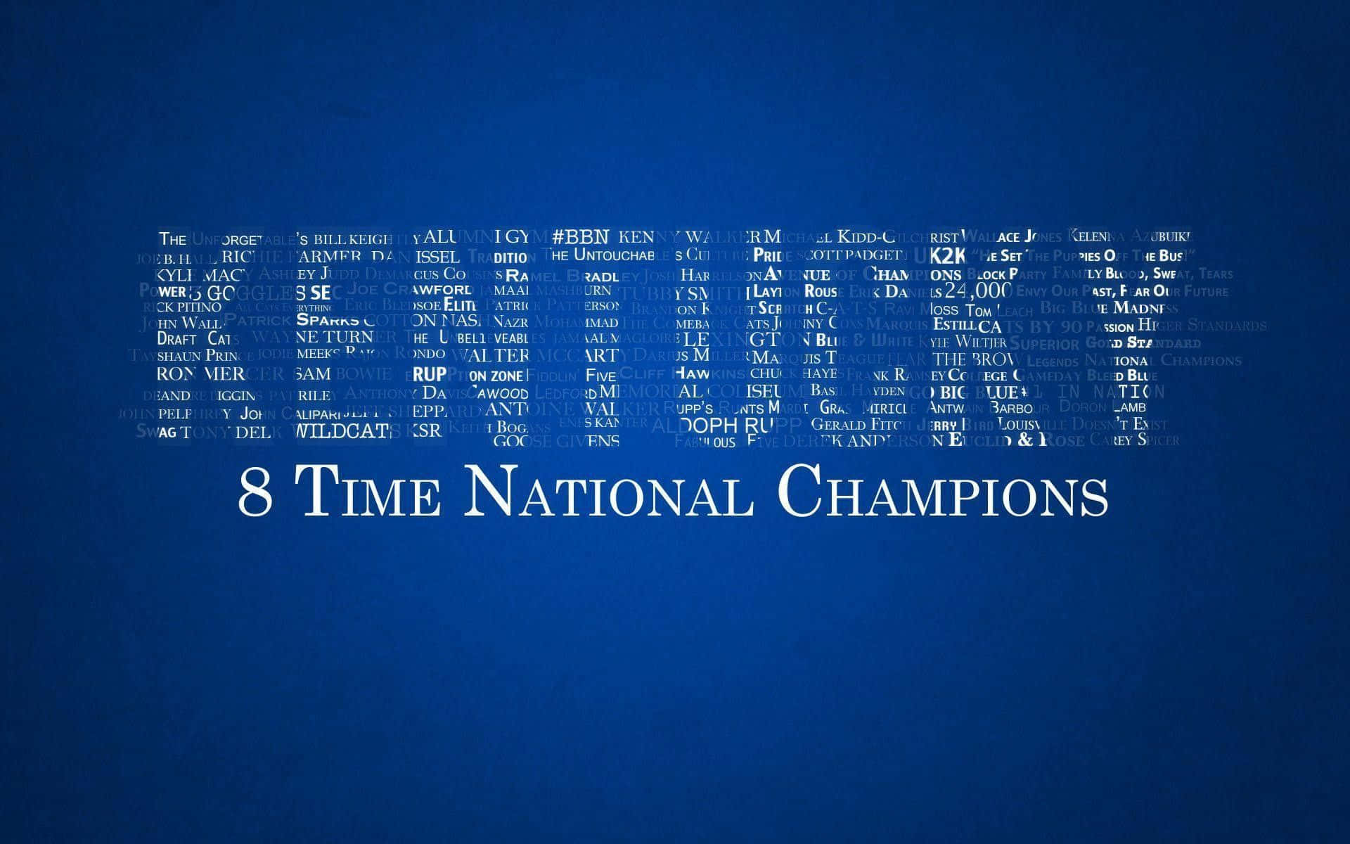 Kentucky Wildcats 8 Time National Champions Background