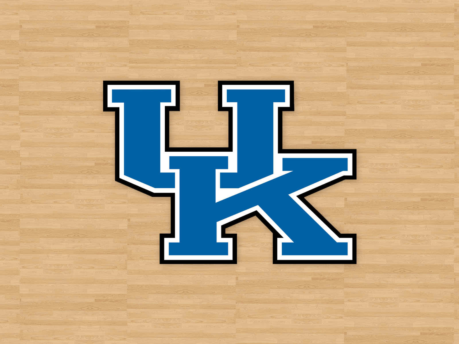 Kentucky Wildcats Basketball Logo On A Wooden Floor Background