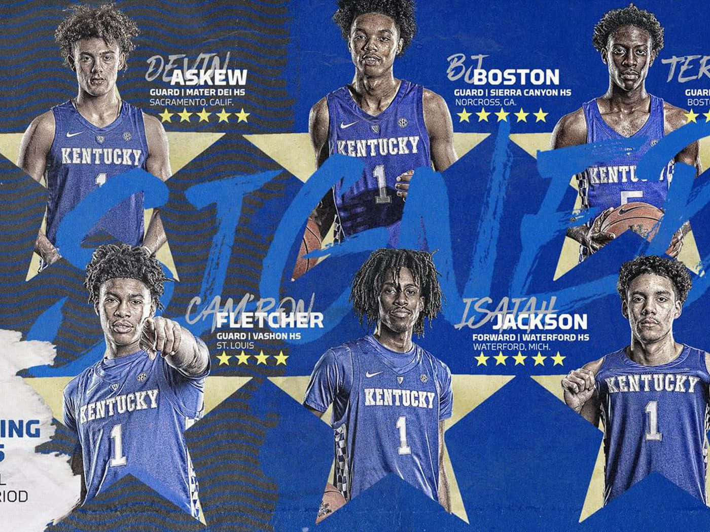 Kentucky Wildcats Basketball Team Poster Background