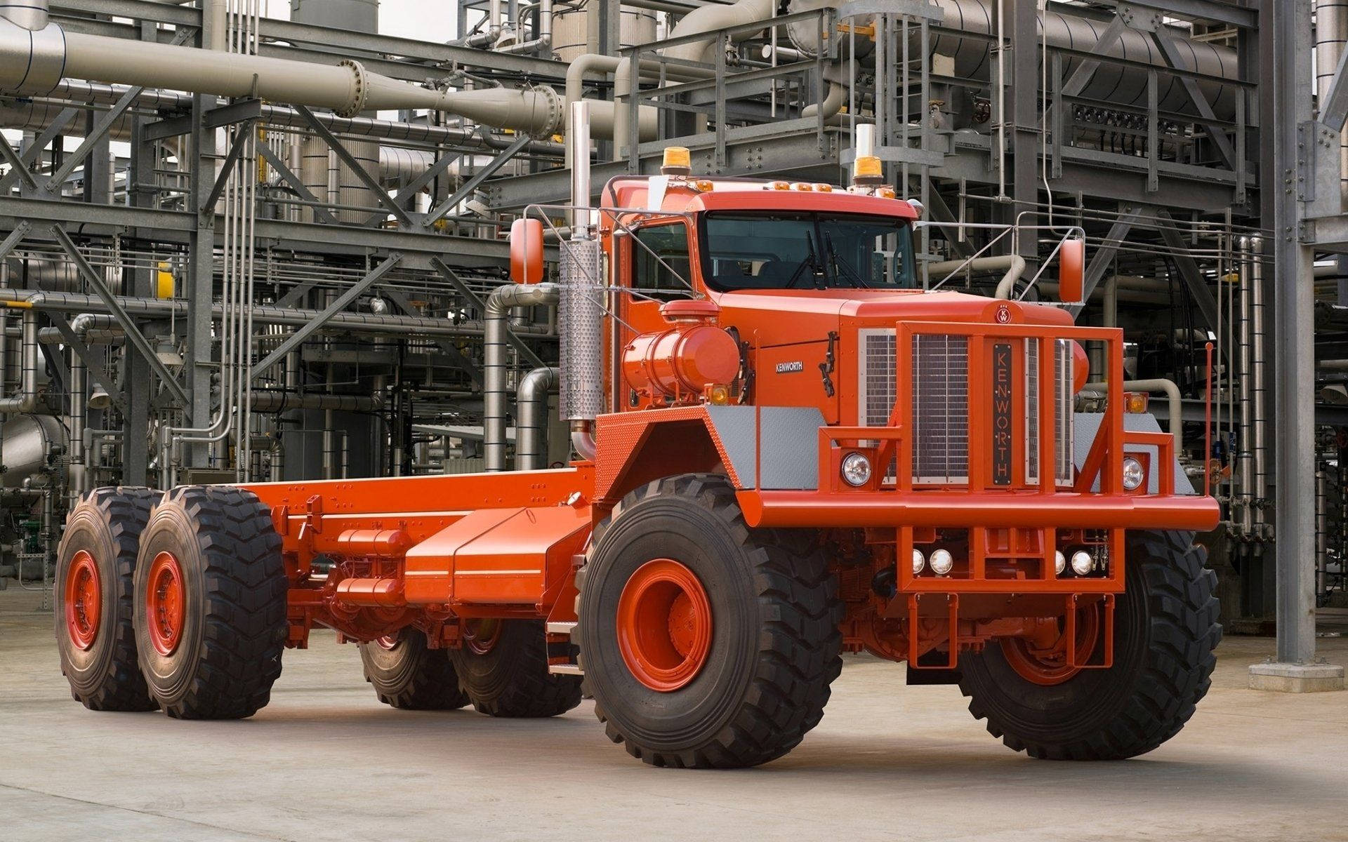 Kenworth Bright Orange Truck Background