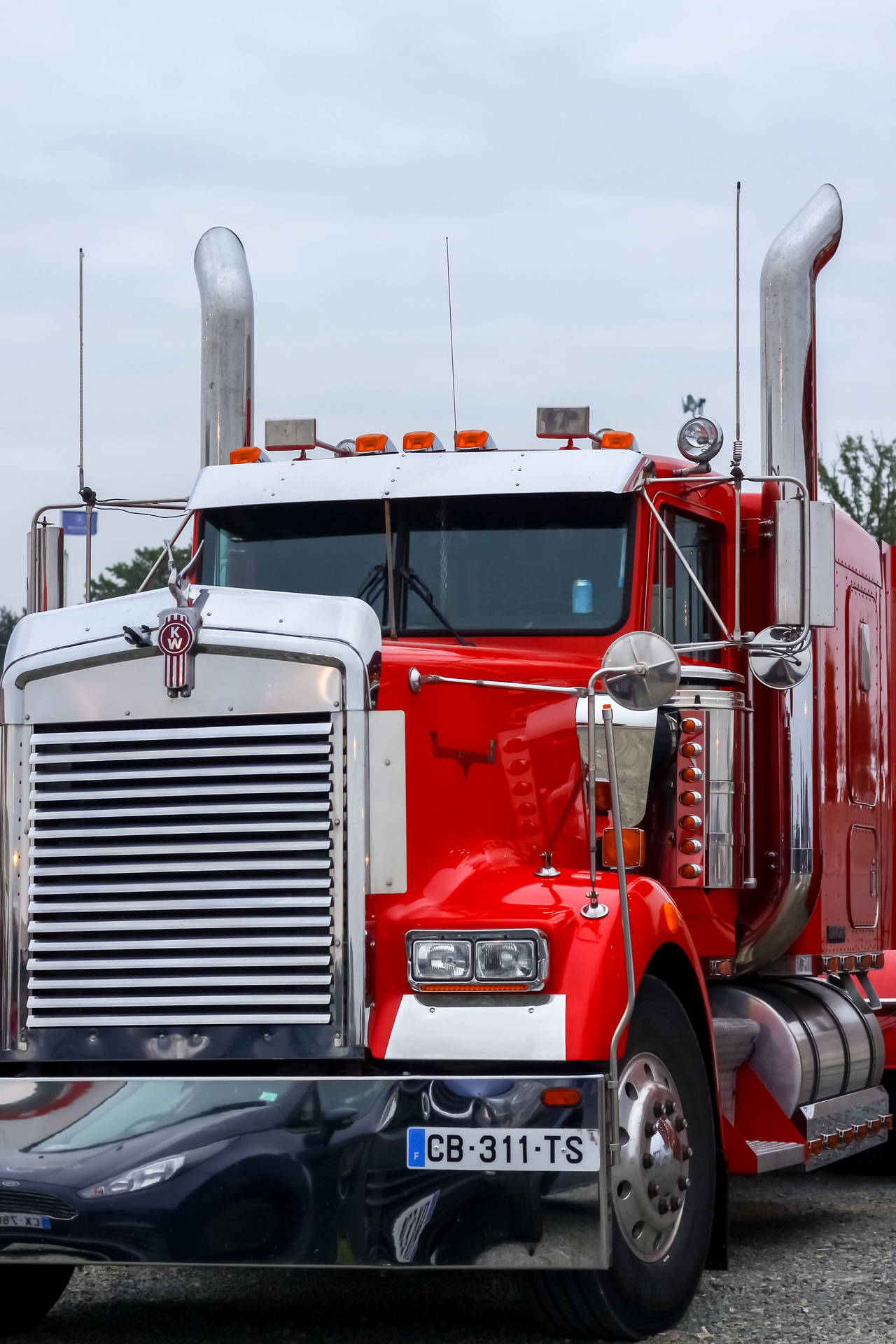 Kenworth Cherry Red Truck Background