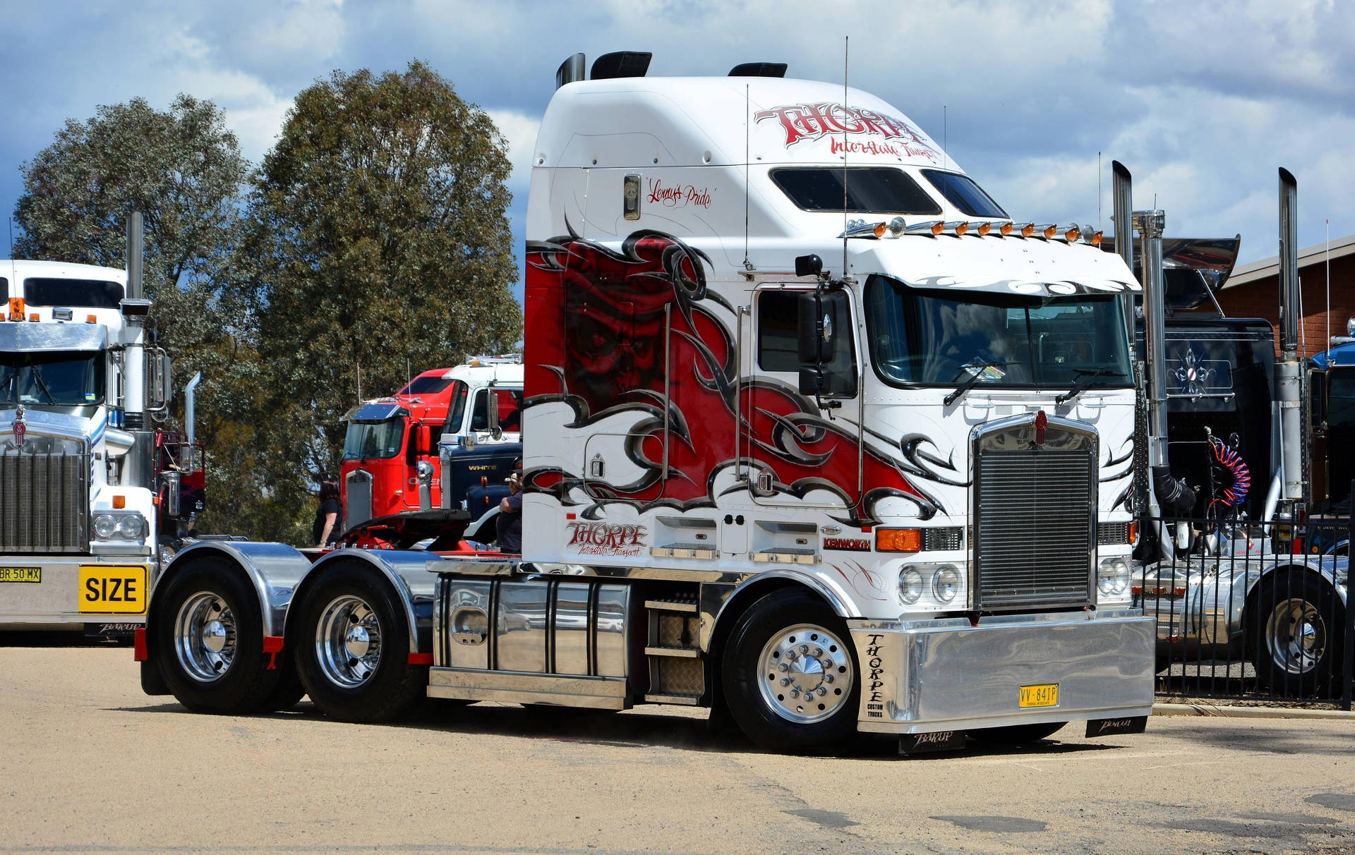 Kenworth Customized Red Skull Decal Background