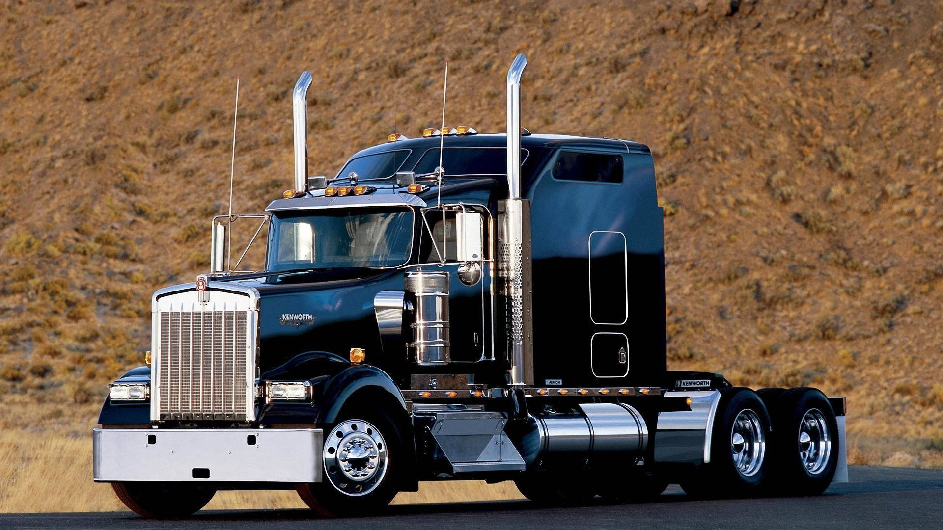 Kenworth Jet Black Truck Background