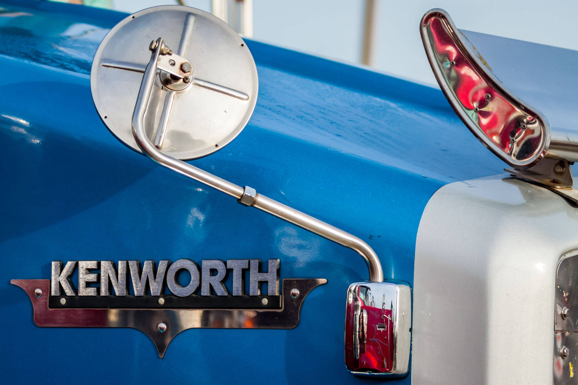 Kenworth Logo On Blue Truck Background