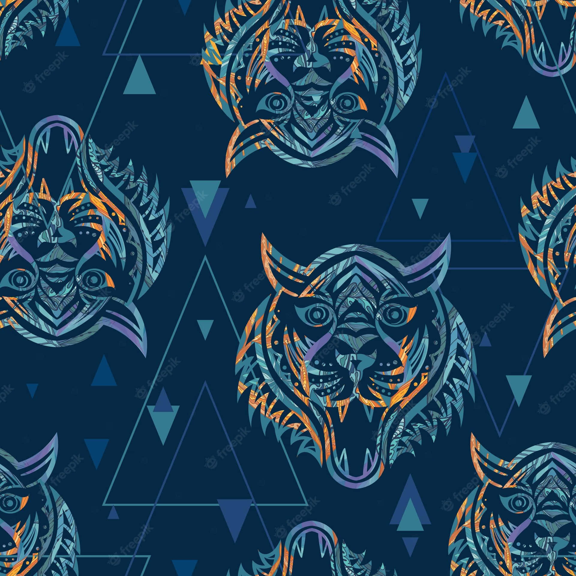 Kenzo Blue Tiger Pattern