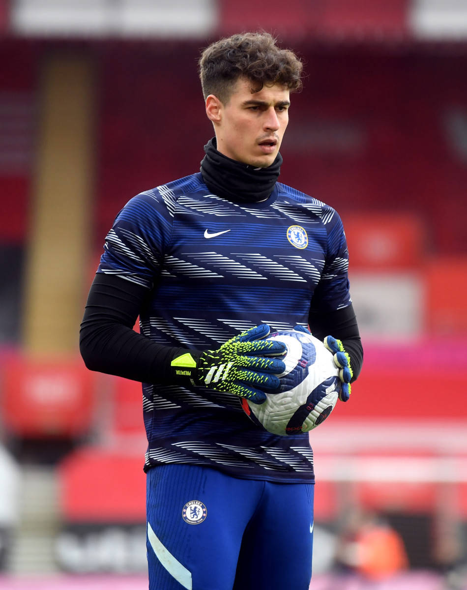 Kepa Arrizabalaga Holding Ball Background