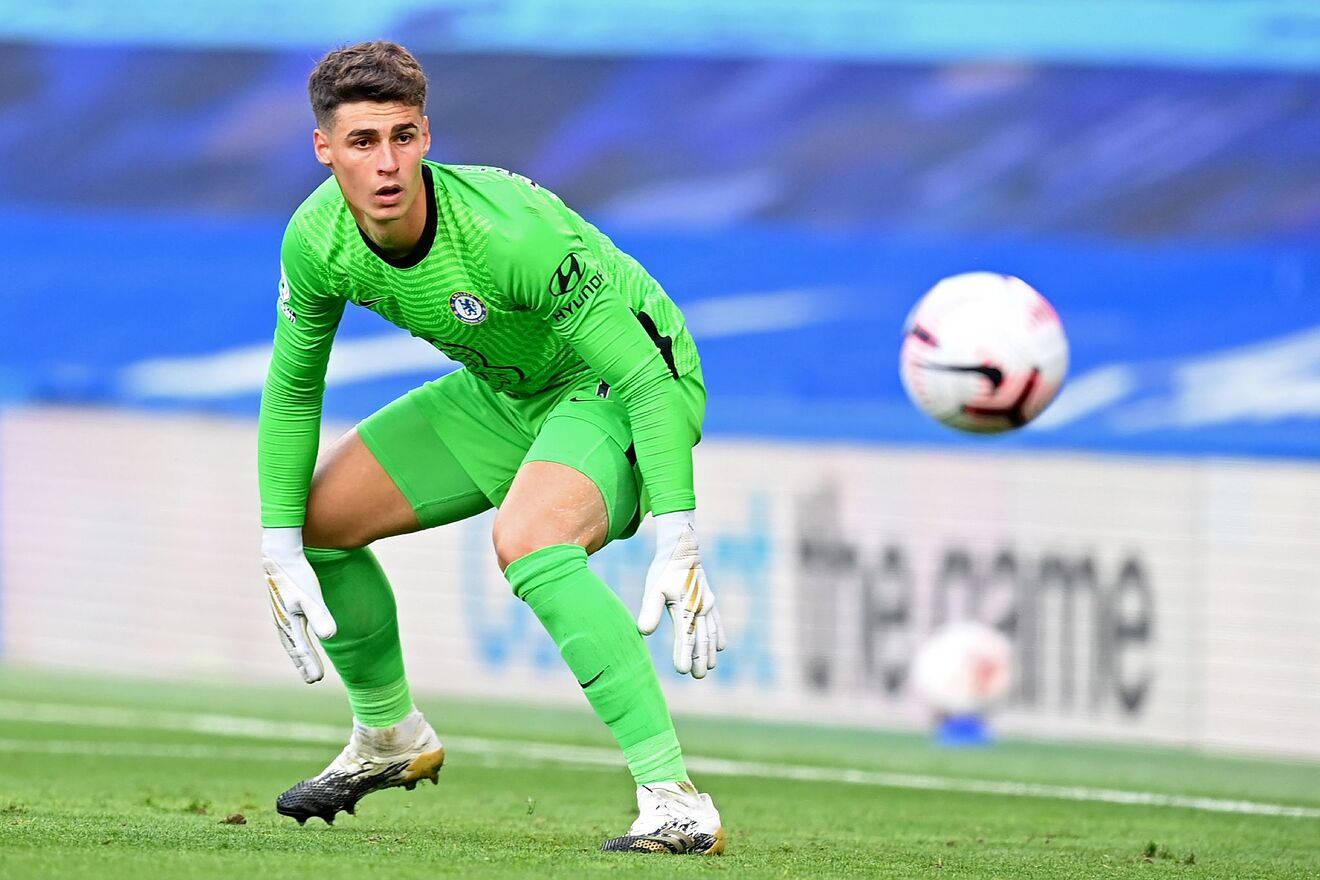 Kepa Arrizabalaga Looking At Ball Background