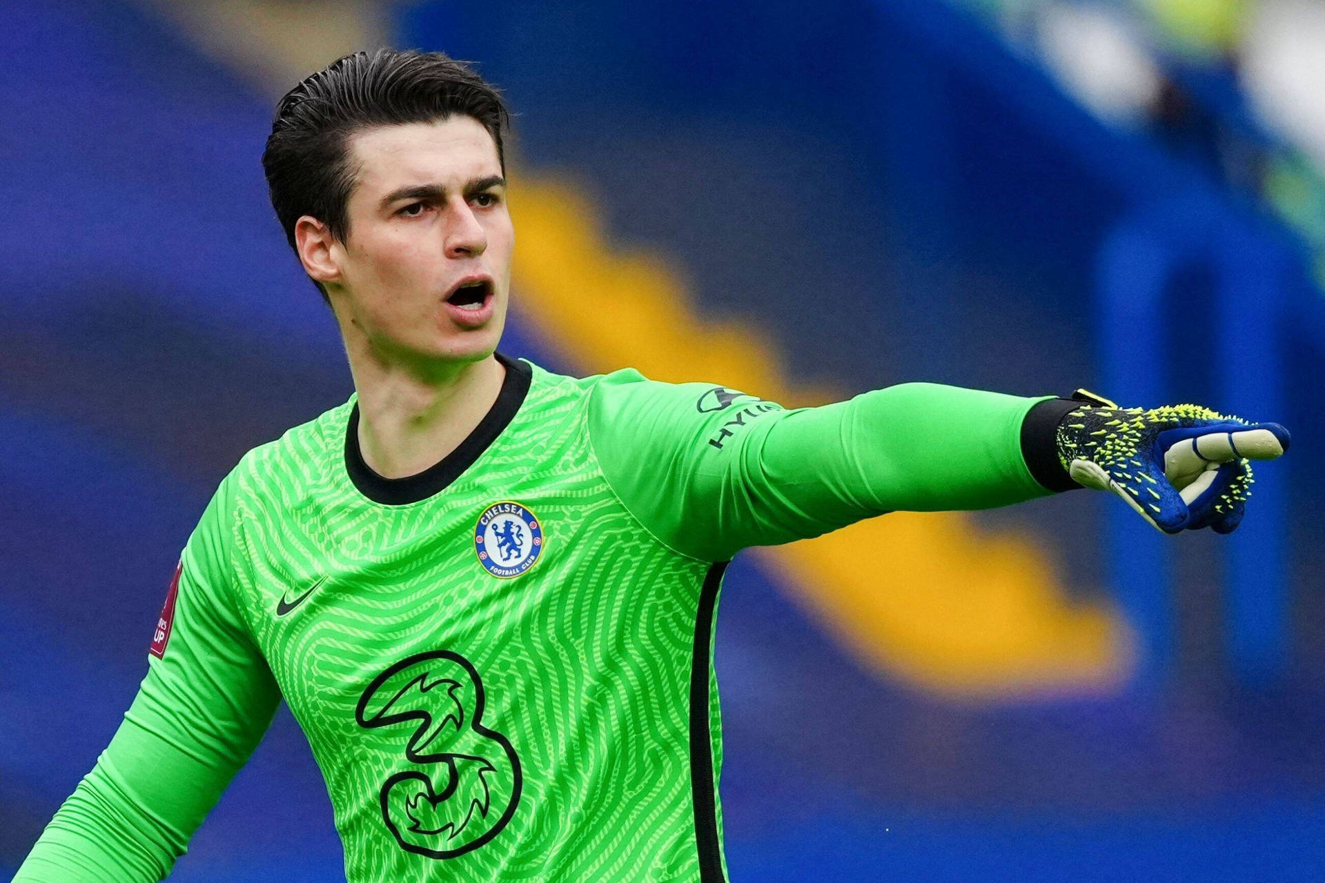 Kepa Arrizabalaga Pointing At Someone Background