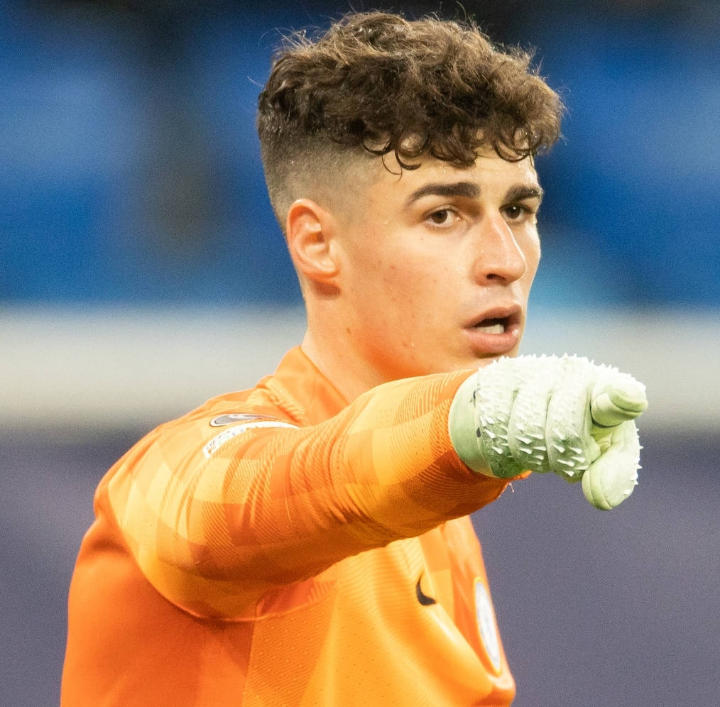 Kepa Arrizabalaga Pointing Portrait Background