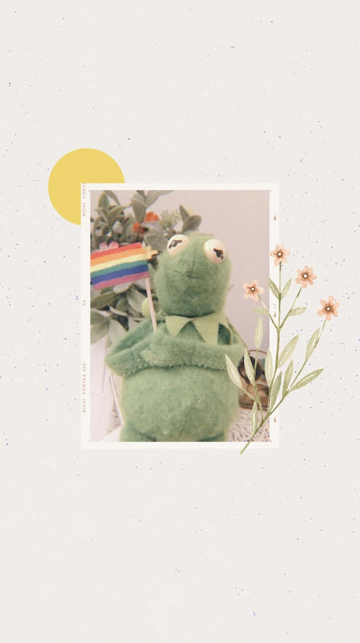 Kermit Artwork In An Aesthetic Style Background