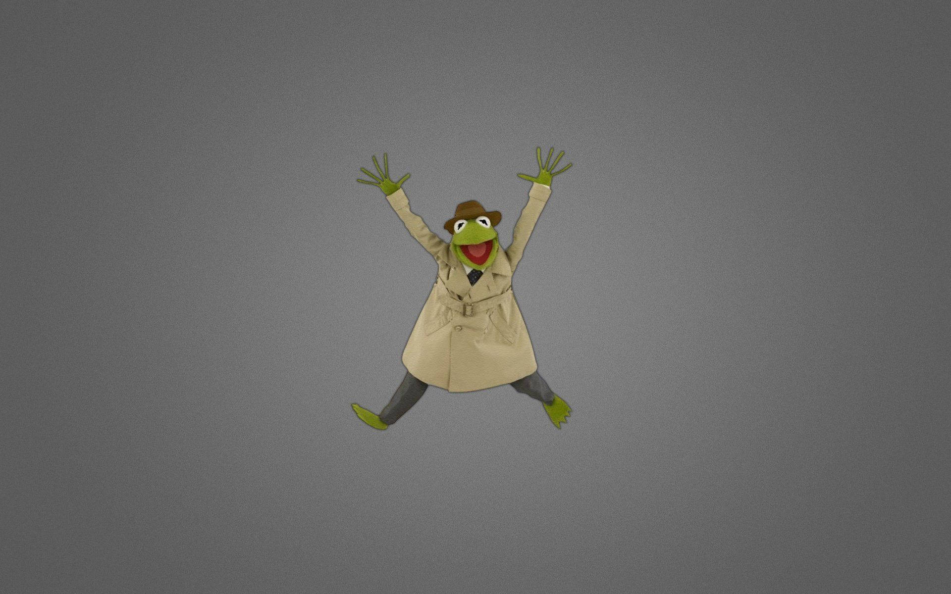 Kermit The Frog In Trench Coat Background