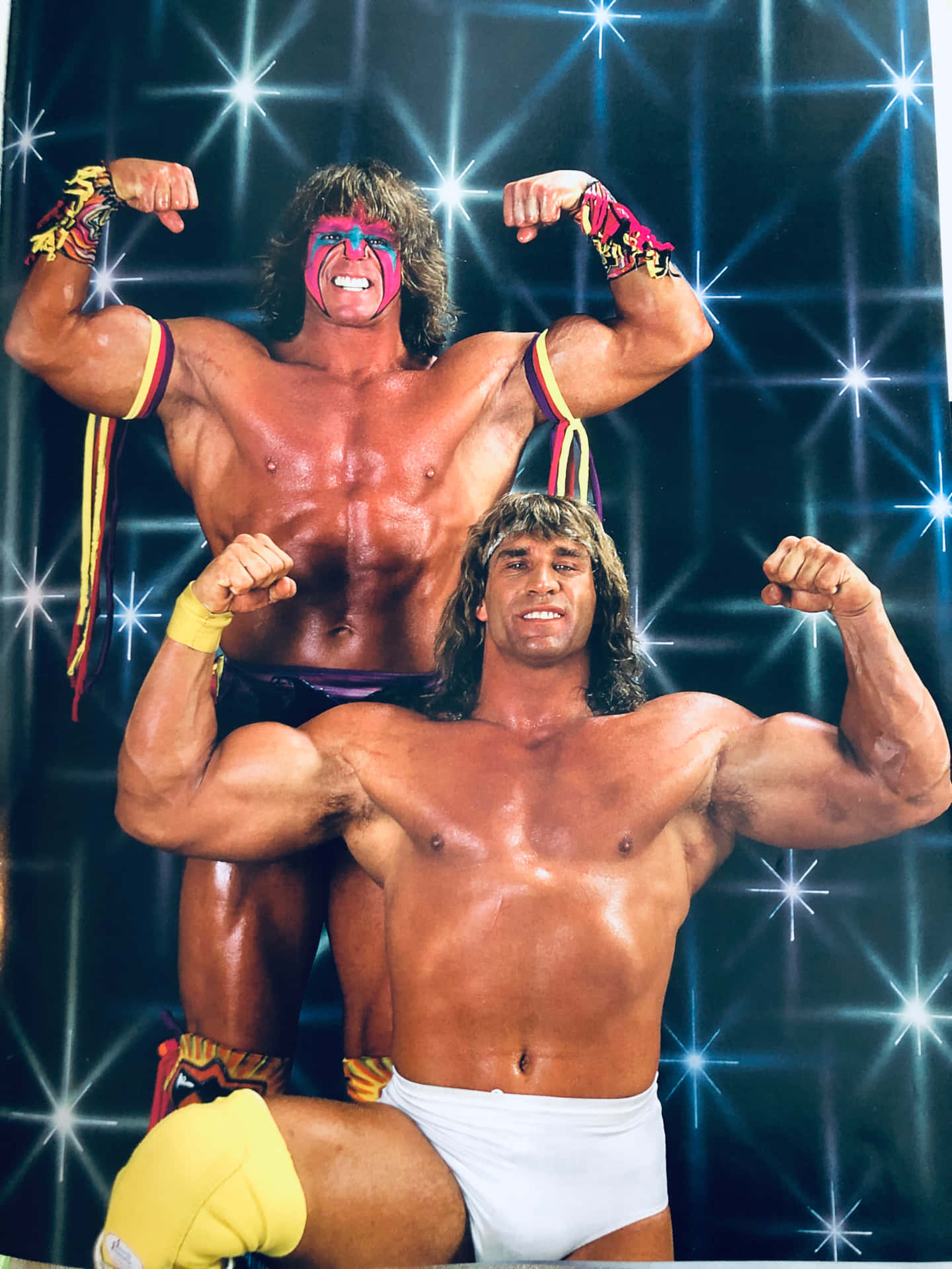Kerry Von Erich With The Ultimate Warrior Background