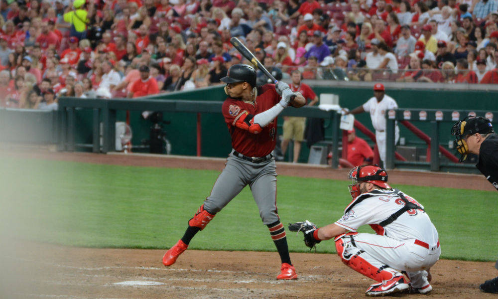 Ketel Marte. Grey Pants Background