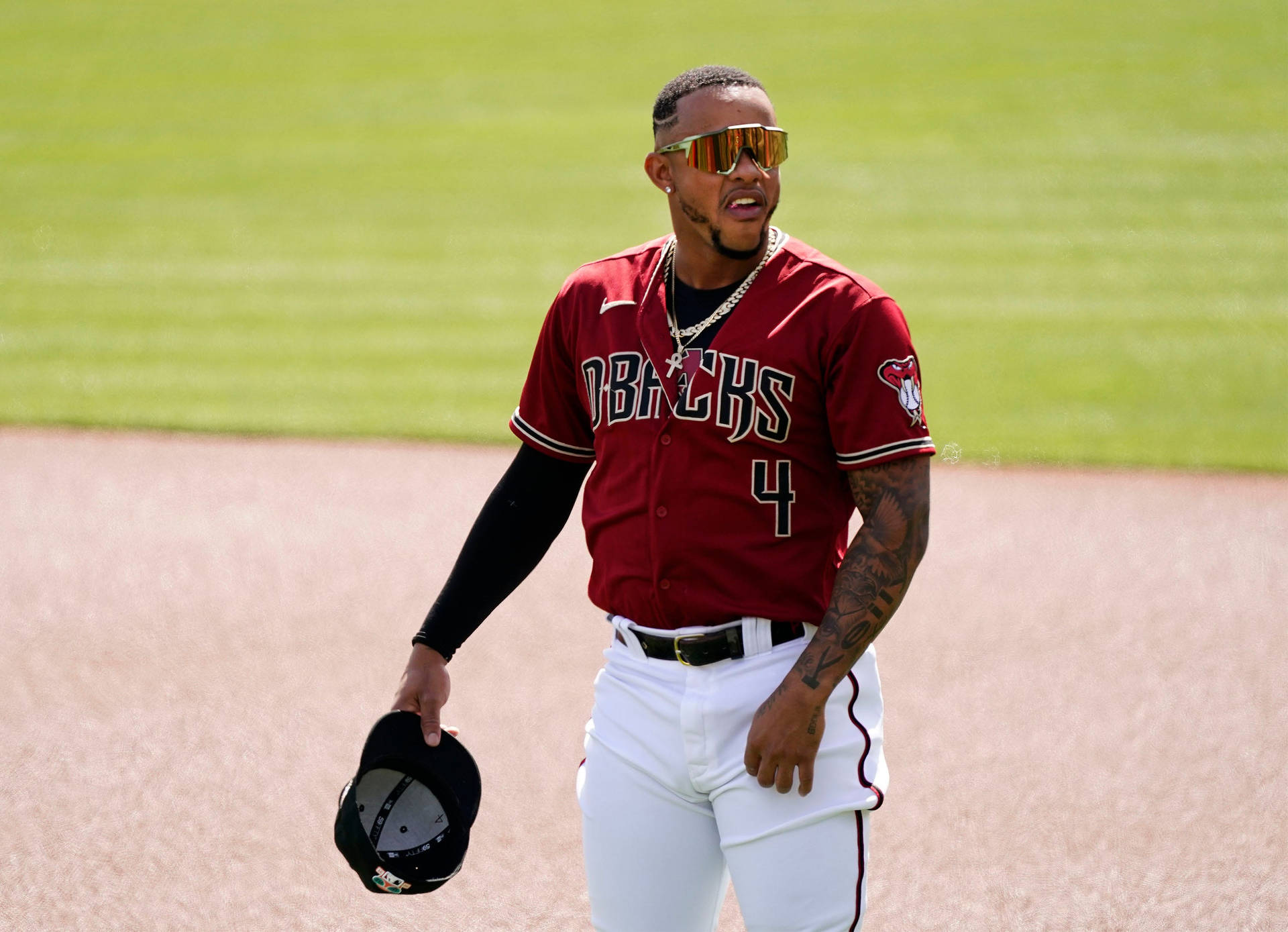 Ketel Marte Maroon Uniform Background