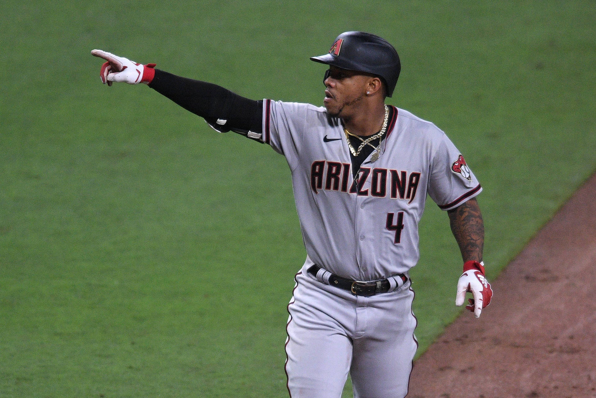 Ketel Marte Points At Spectators