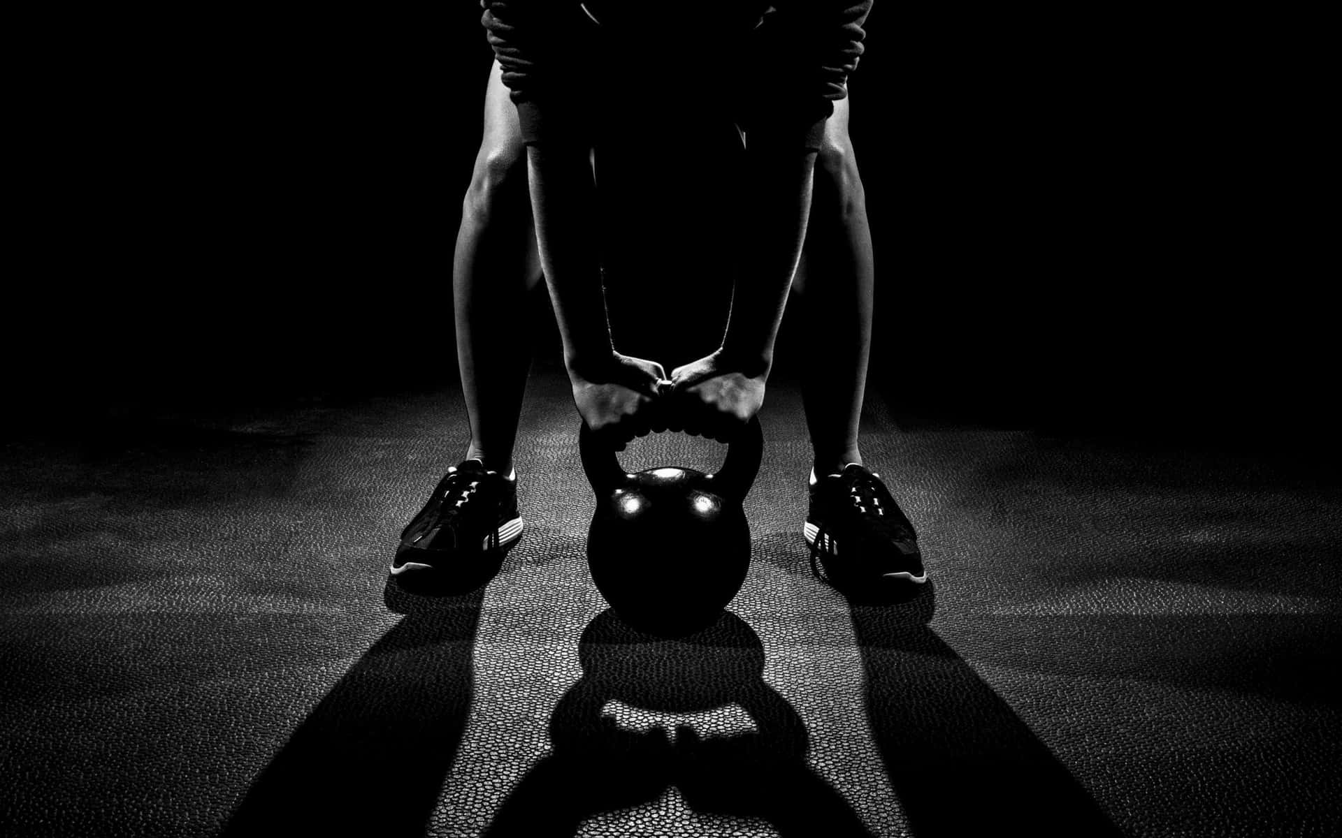 Kettlebell Workout Preparation Dark Background Background