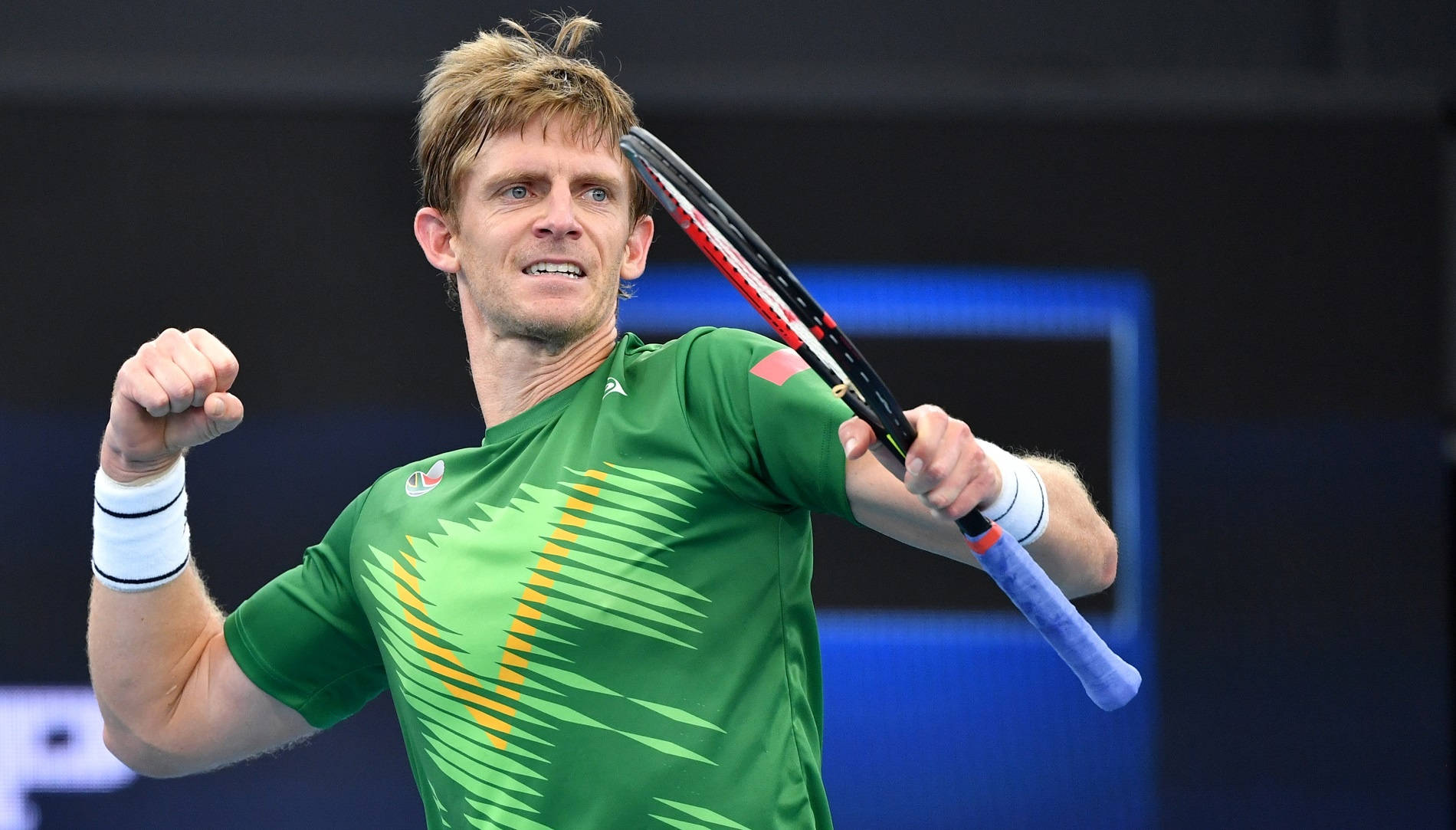 Kevin Anderson Doing A Fist Pump Background