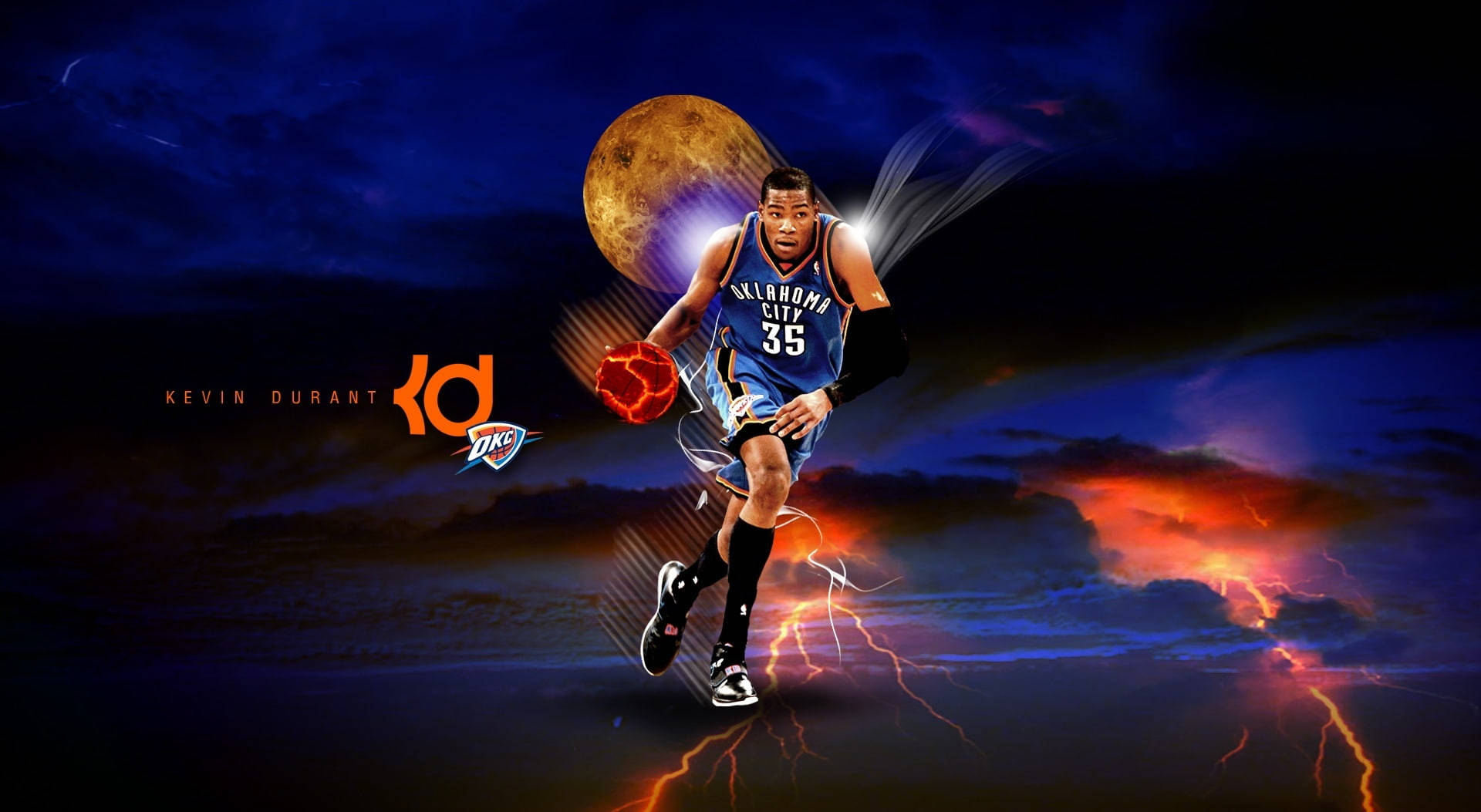 Kevin Durant For Okc Thunder Background