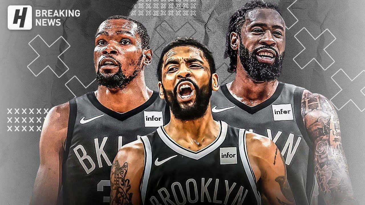 Kevin Durant In Action For Brooklyn Nets Background