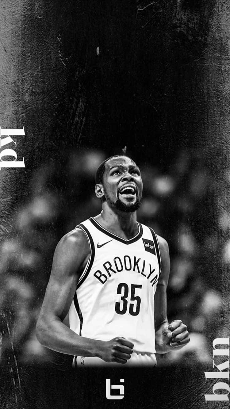 Kevin Durant Nets Black And White Background