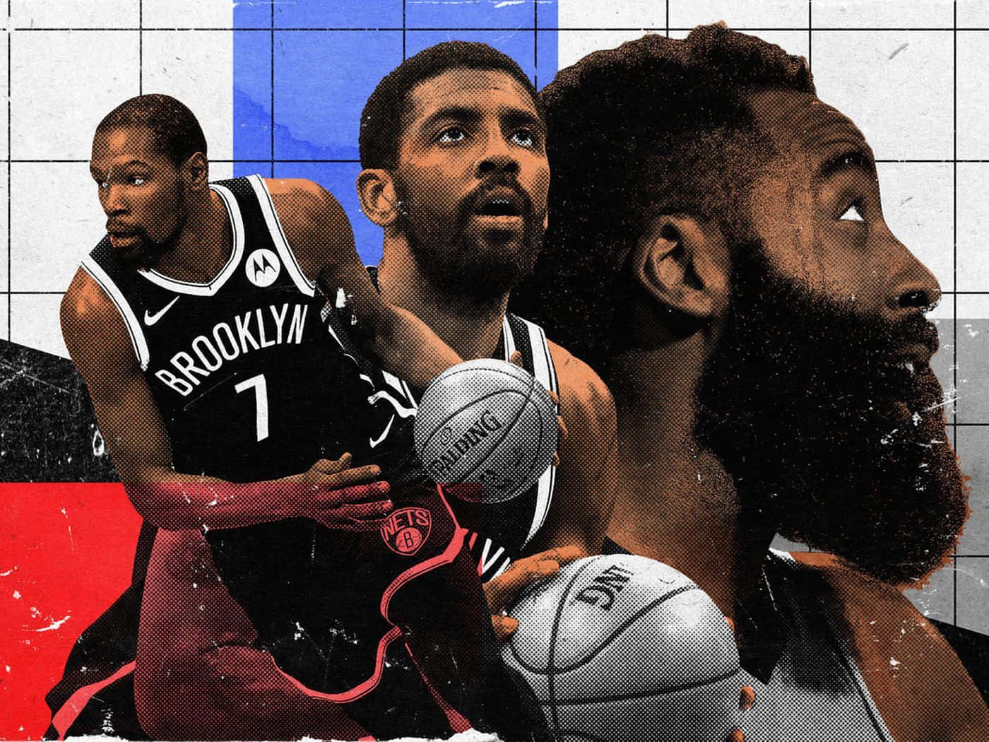 Kevin Durant Nets Collage Background