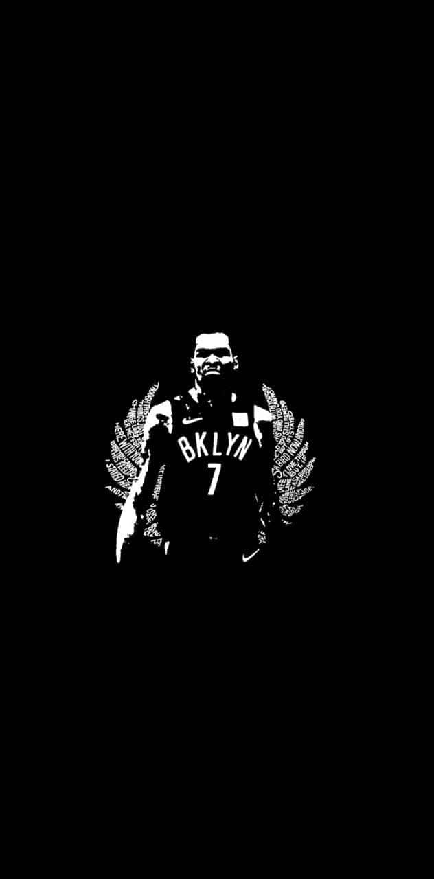 Kevin Durant Nets Gray Scale Background