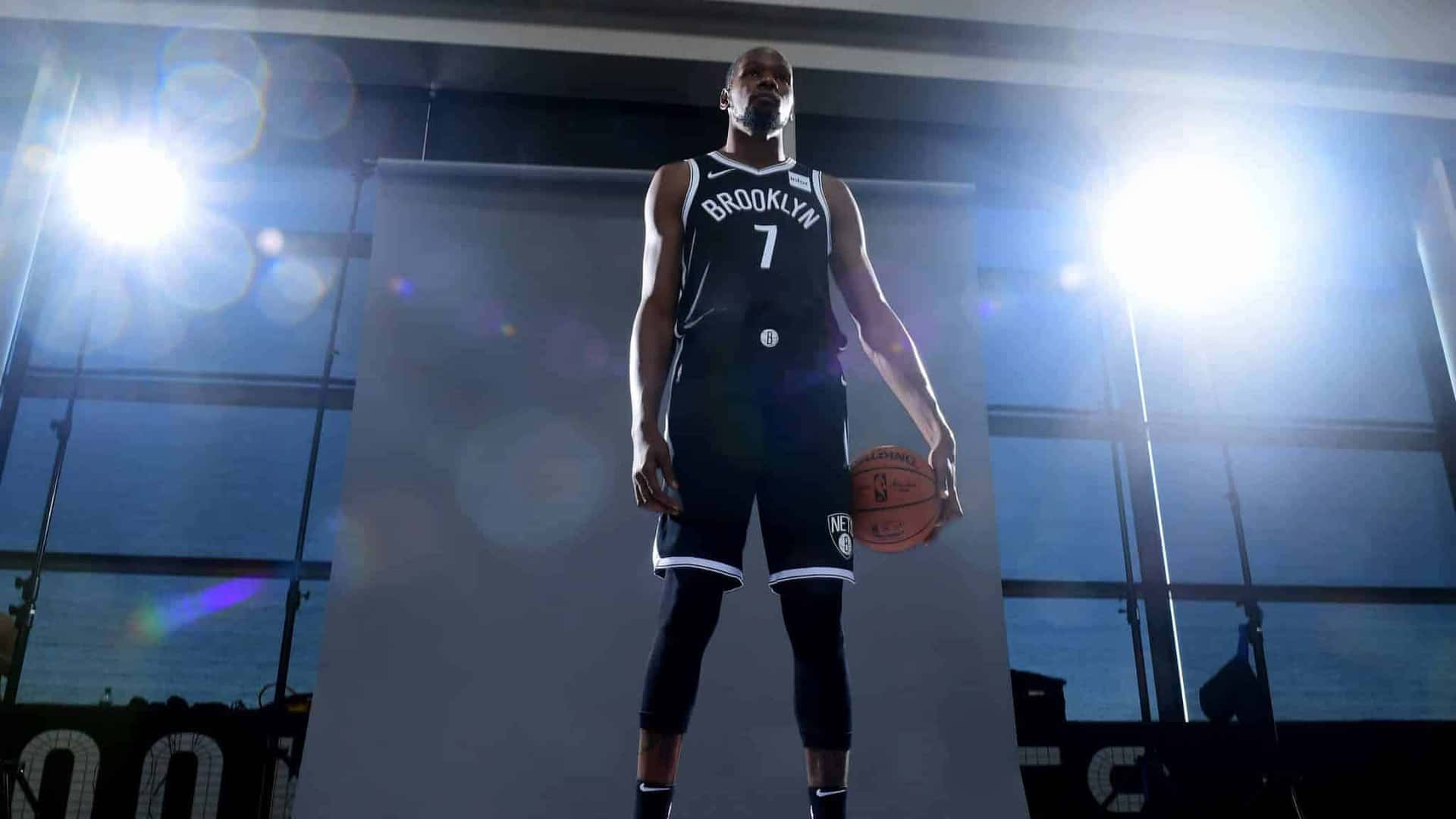 Kevin Durant Nets Low Angle Background